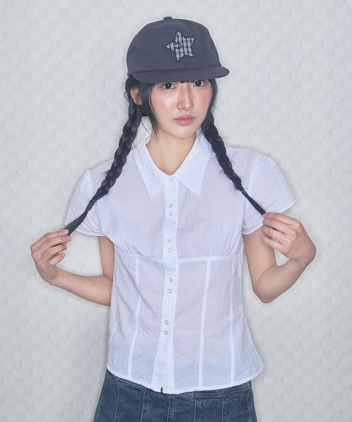 키이비(KIIBI) star symbol patch cap navy