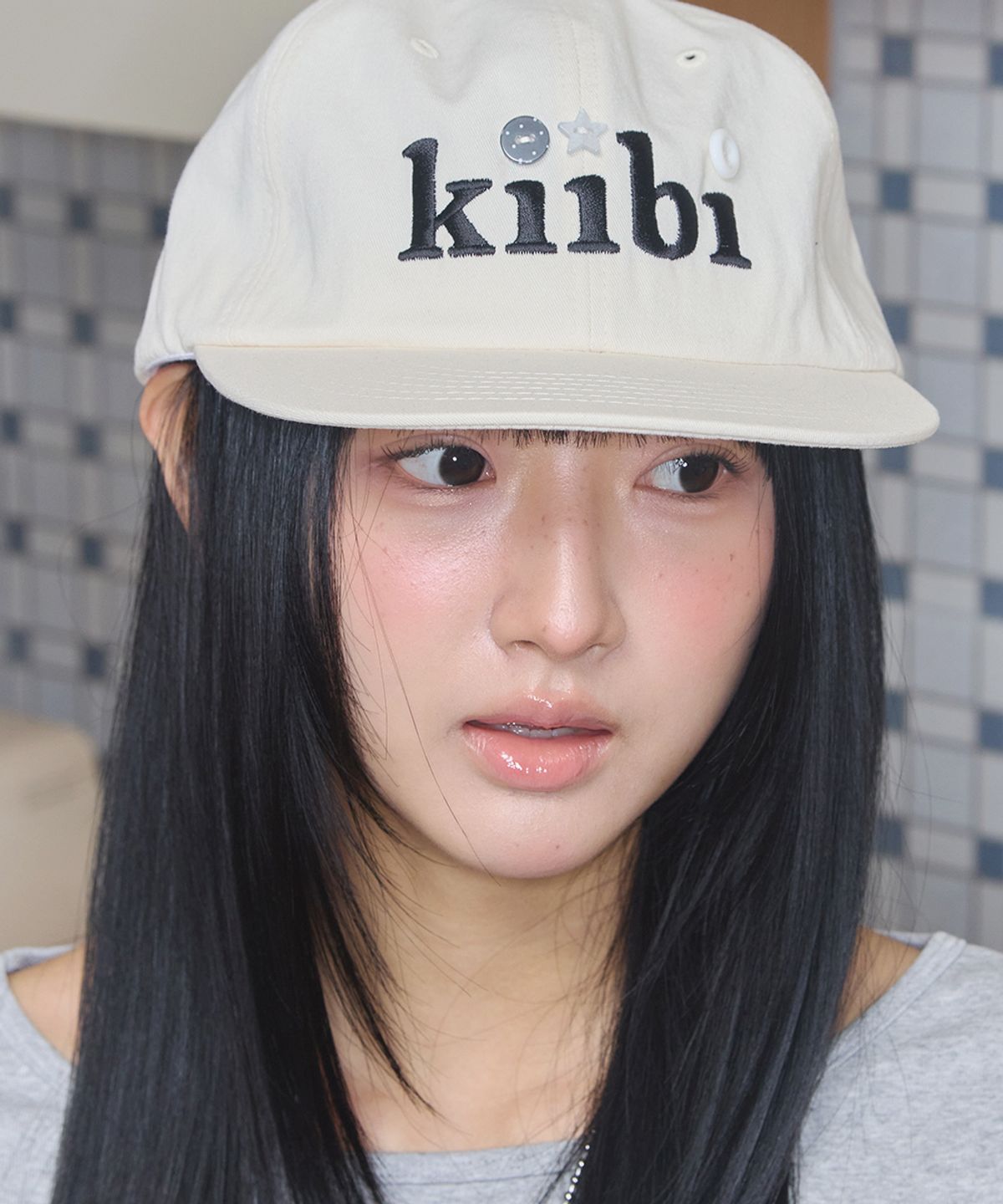 키이비(KIIBI) logo button cap ivory