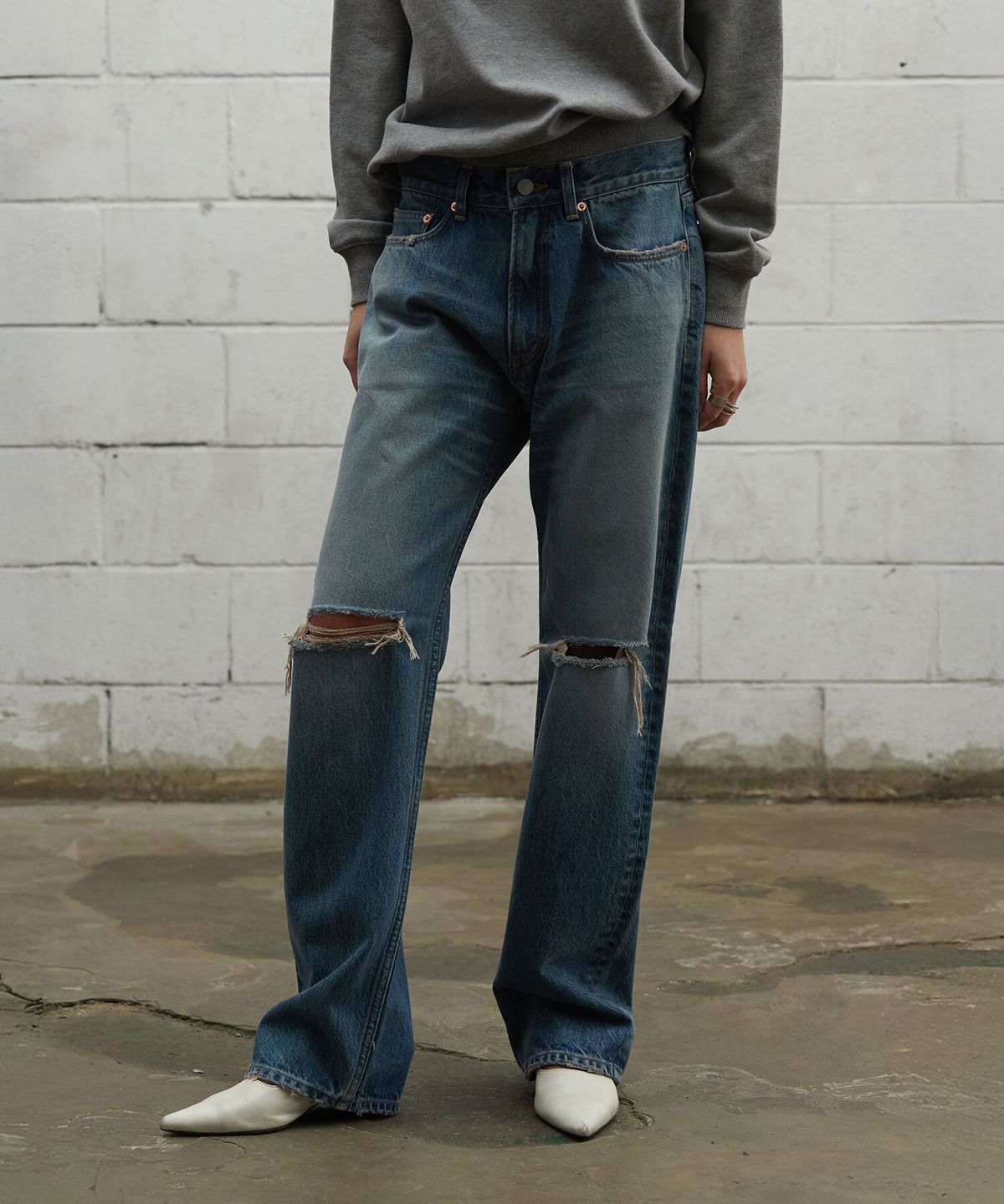 크래키(KRAKKI) [Women] Low Straight Denim_Indigo [KR265PWN411]