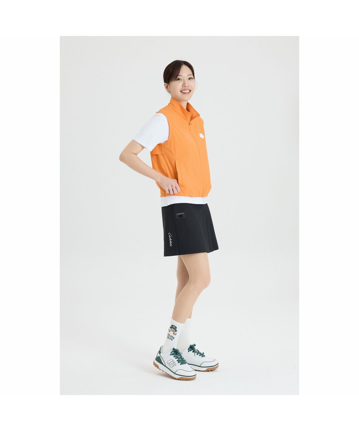 골든베어(GOLDEN BEAR) (W) Pleated Half Shorts G5PAM26341BKX