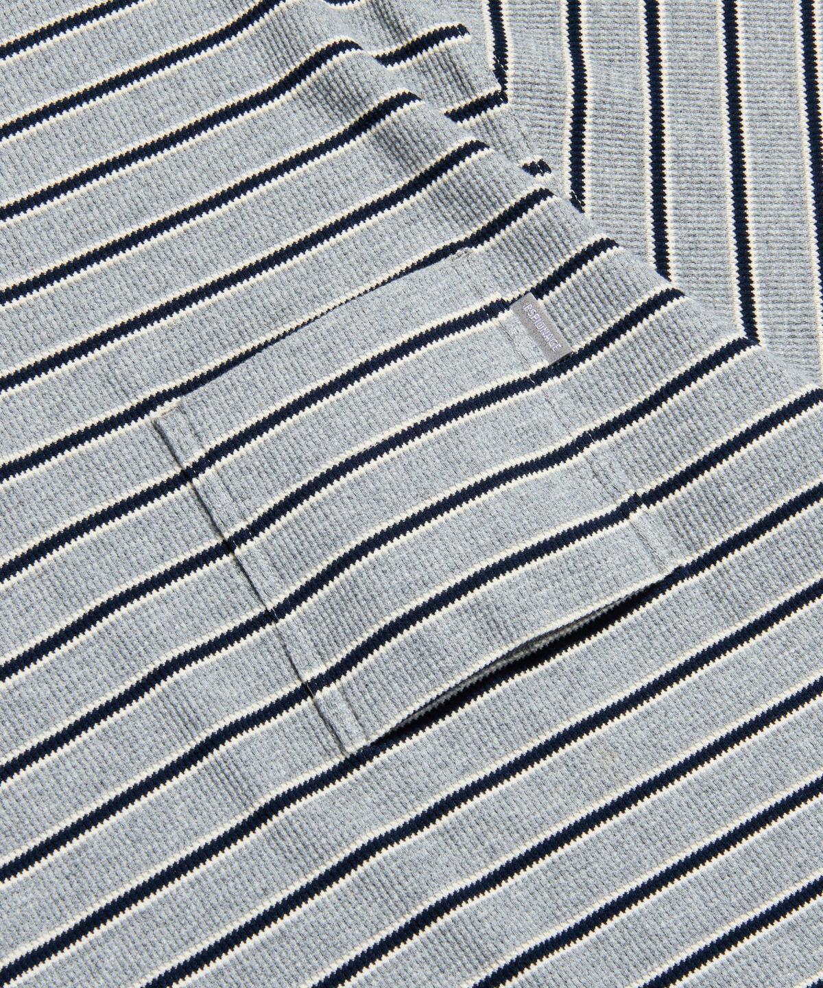 에스피오나지(ESPIONAGE) Multi Border Waffle Polo Grey