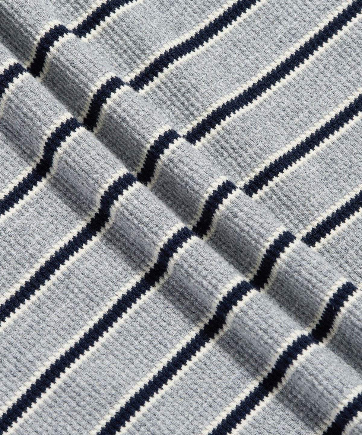 에스피오나지(ESPIONAGE) Multi Border Waffle Polo Grey
