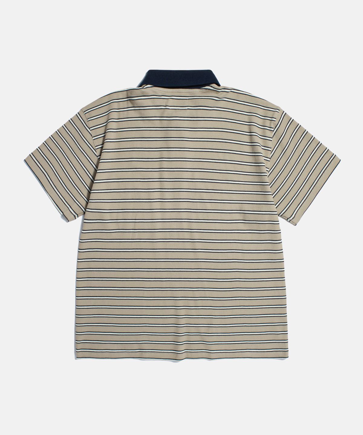 에스피오나지(ESPIONAGE) Multi Border Waffle Polo Beige