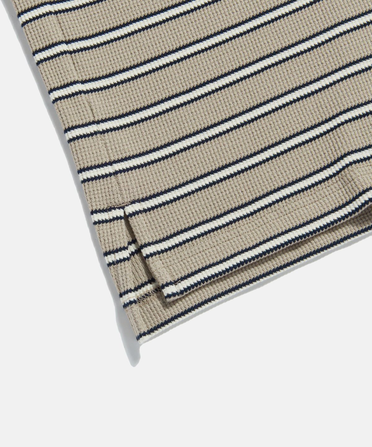 에스피오나지(ESPIONAGE) Multi Border Waffle Polo Beige