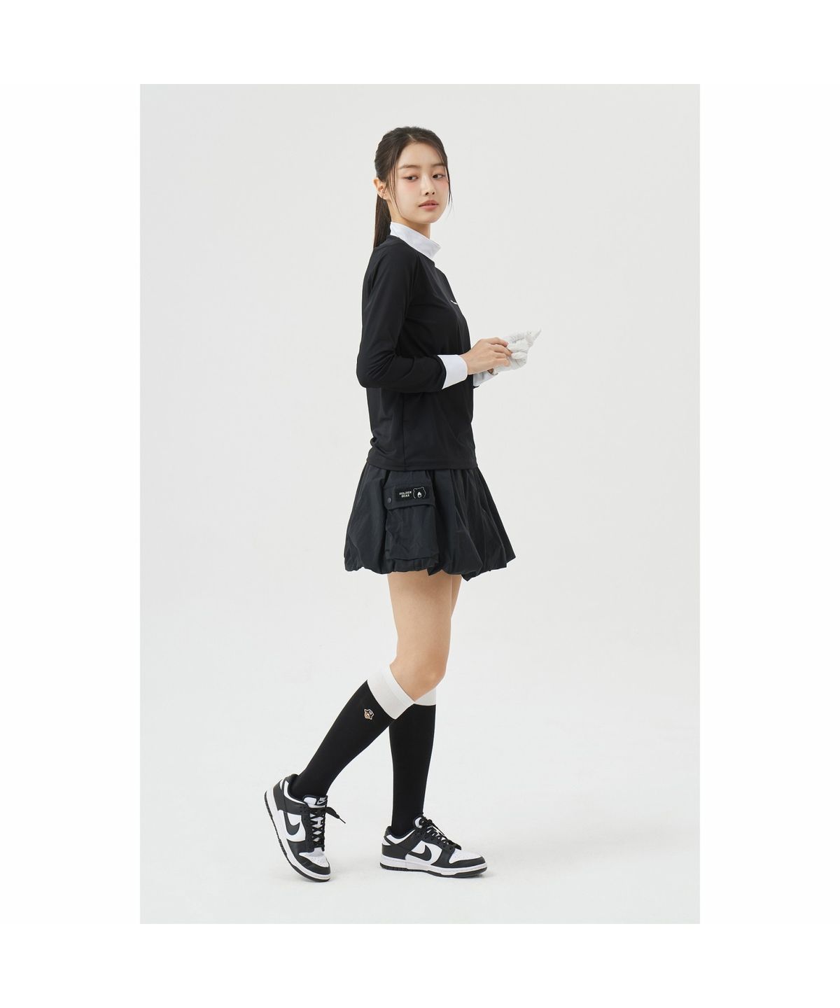골든베어(GOLDEN BEAR) (W) Ballon-fit Skirt G5KCM26401BKX