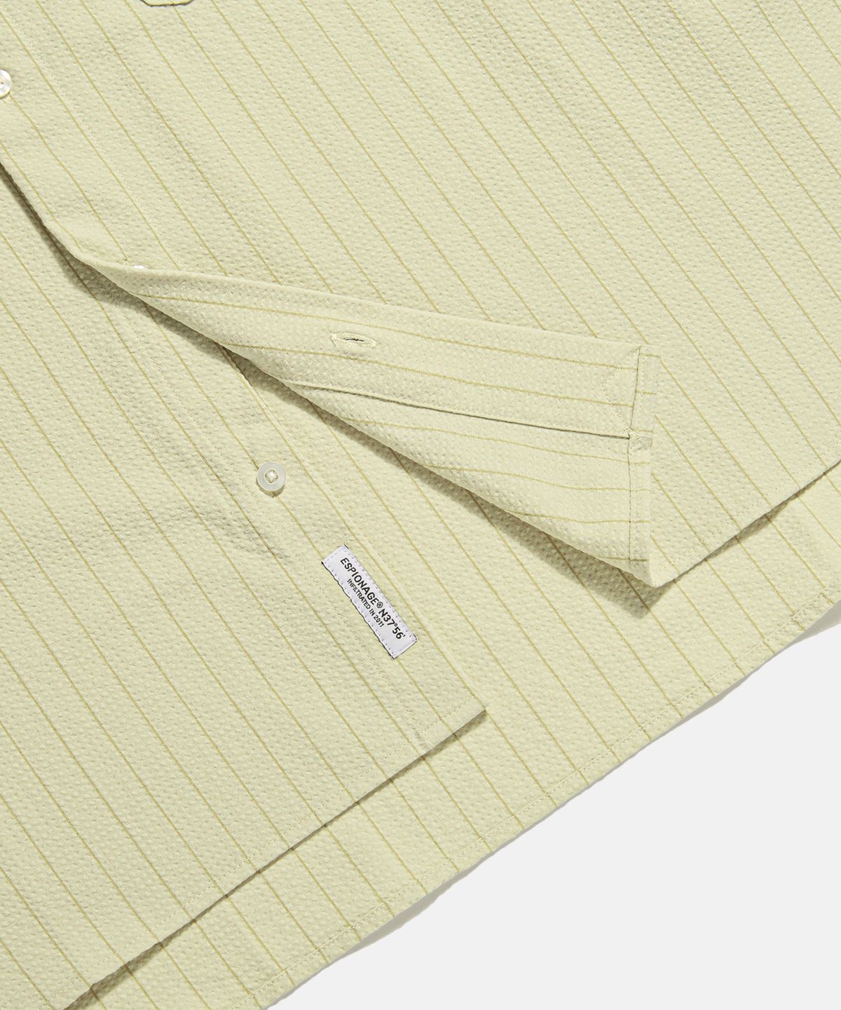 에스피오나지(ESPIONAGE) Seersucker Flap Pocket S/S Shirt Beige