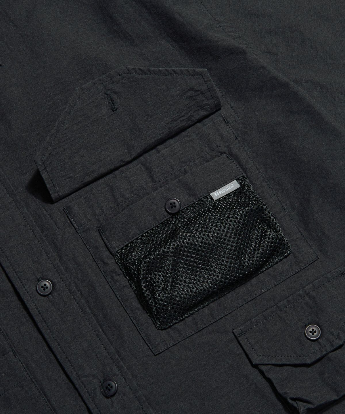 에스피오나지(ESPIONAGE) Washed CN Outdoor Shirt Black
