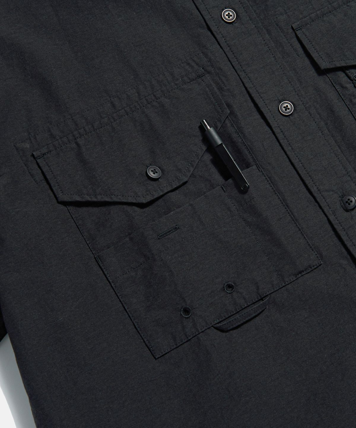 에스피오나지(ESPIONAGE) Washed CN Outdoor Shirt Black