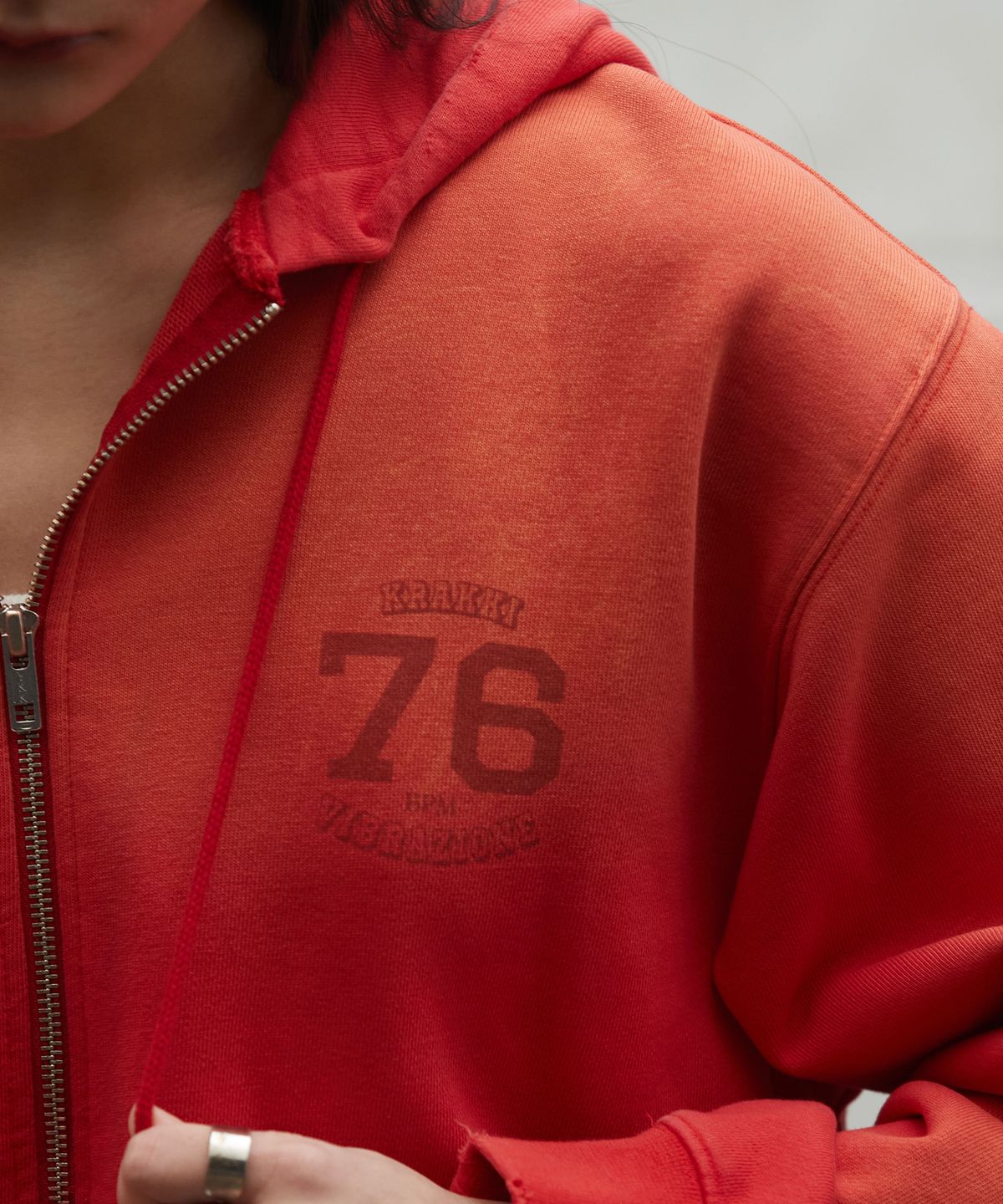크래키(KRAKKI) [Unisex] Vintage Zip-Up Hoodie_Red [KR265PUW431]