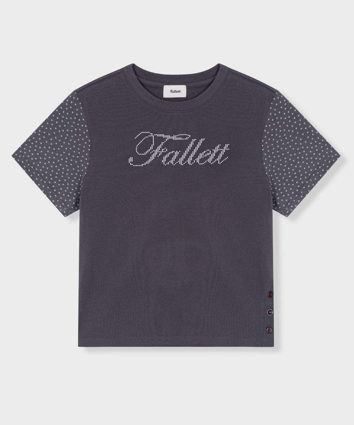 팔렛(FALLETT) 픽셀 로고 티셔츠 차콜