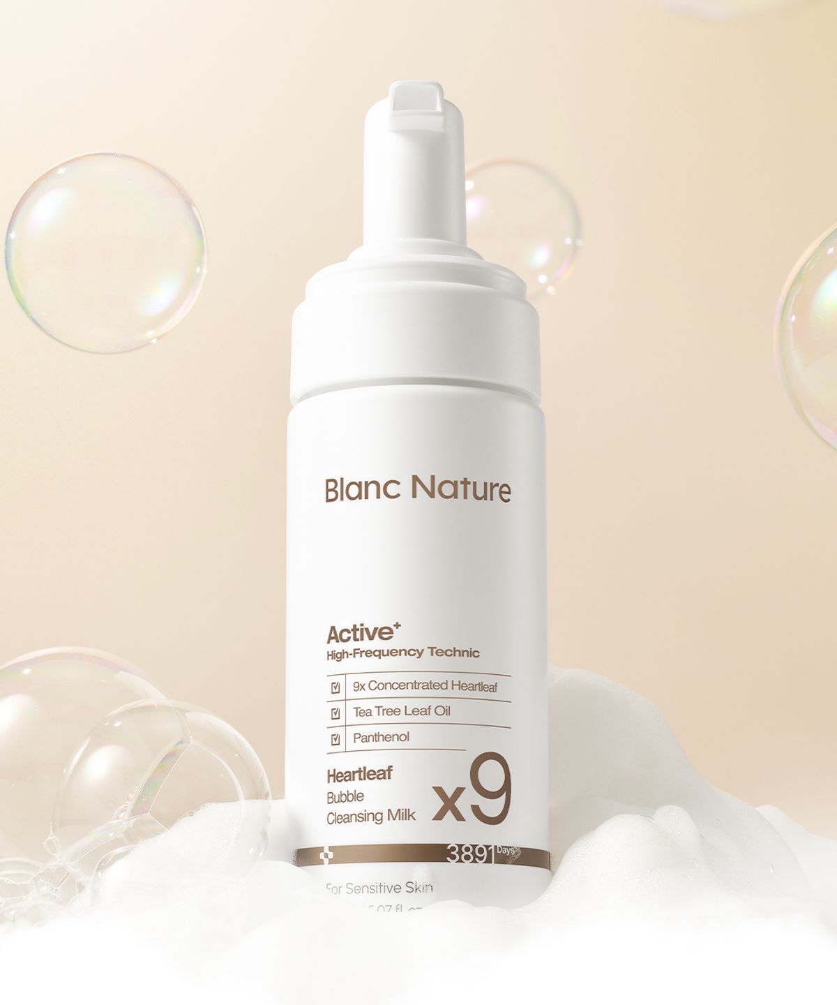 블랑네이처(BLANCNATURE) 9배 어성초 버블 클렌징 밀크 150ml