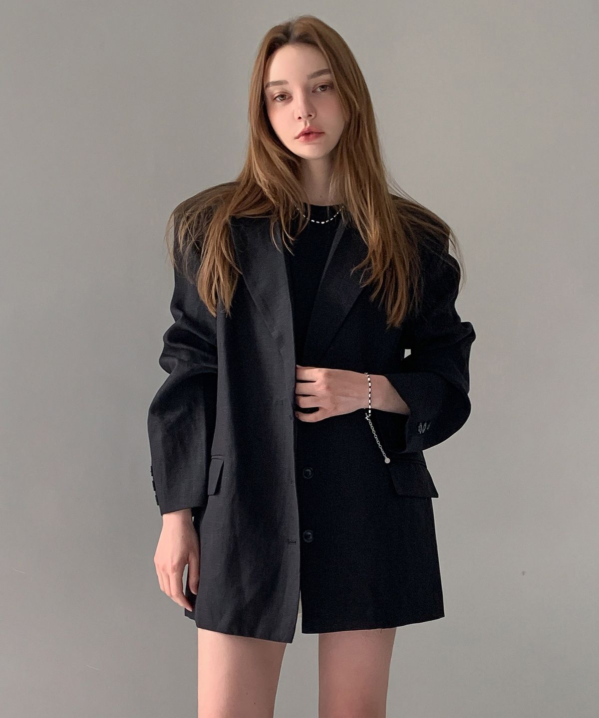 바스카라(VASCARA) Oversized Linen Single Jacket (2colors)