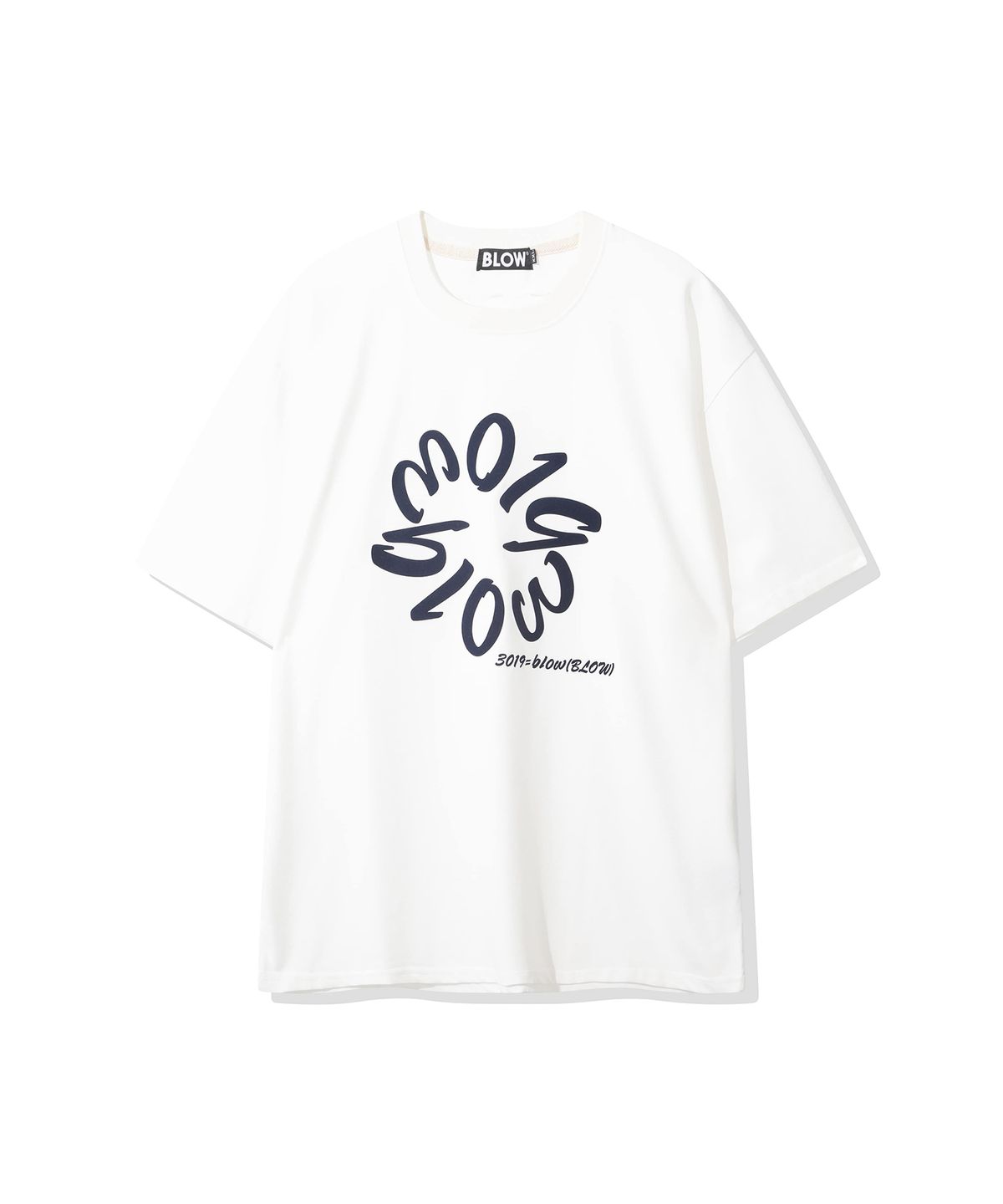 블로우(BLOW) PIGMENT_TYPOGRAPHY T-SHIRT [NAVY LOGO]