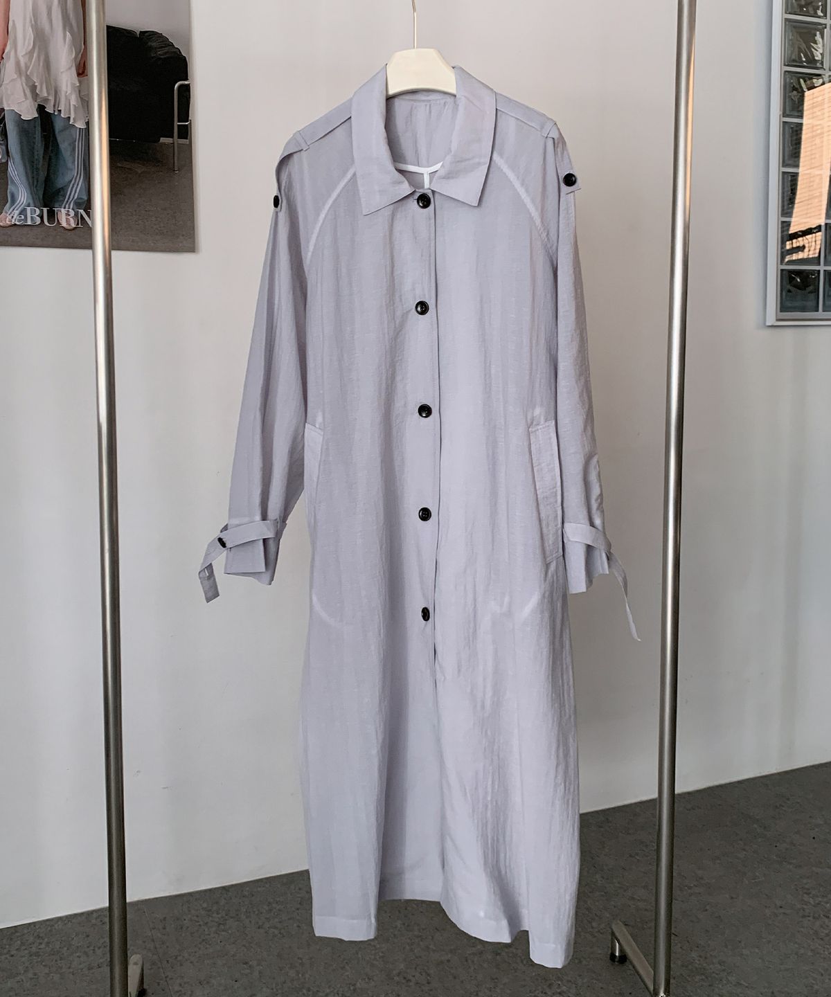 바스카라(VASCARA) Belted Single Button Long Jacket (2colors)