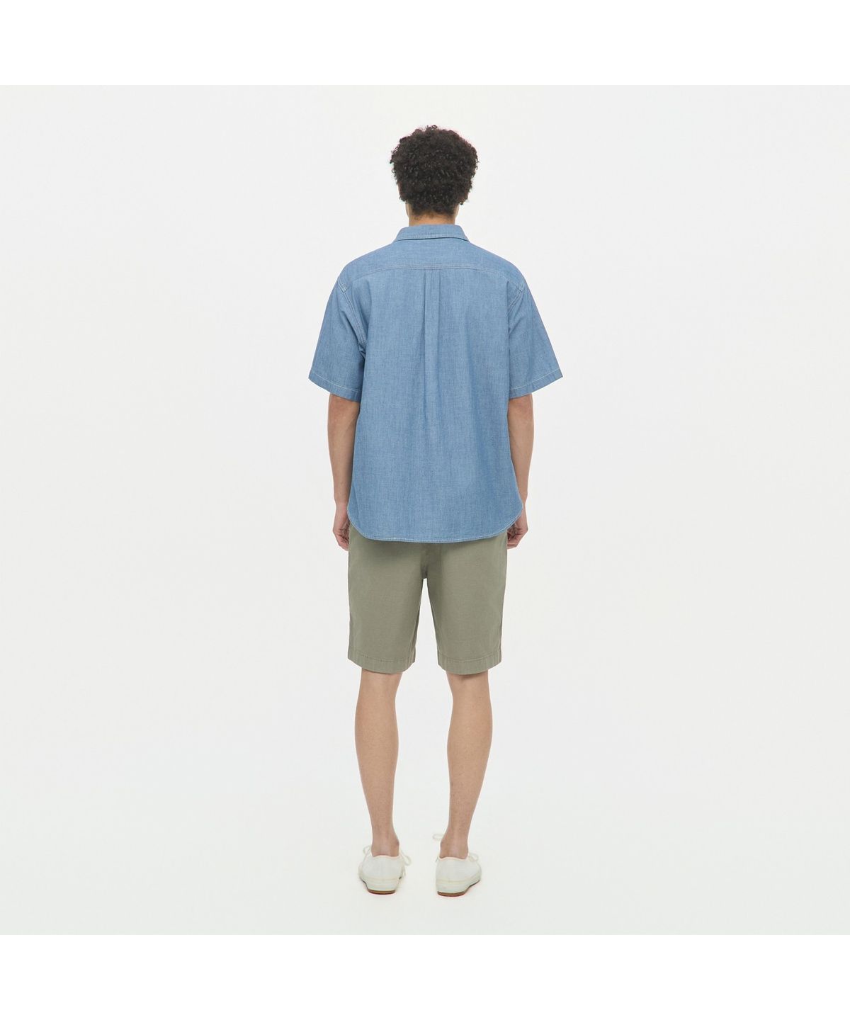 헨리코튼(HENRY COTTONS) 샴브레이 데님 반팔 셔츠 (릴렉스핏) AHSAM26501IND