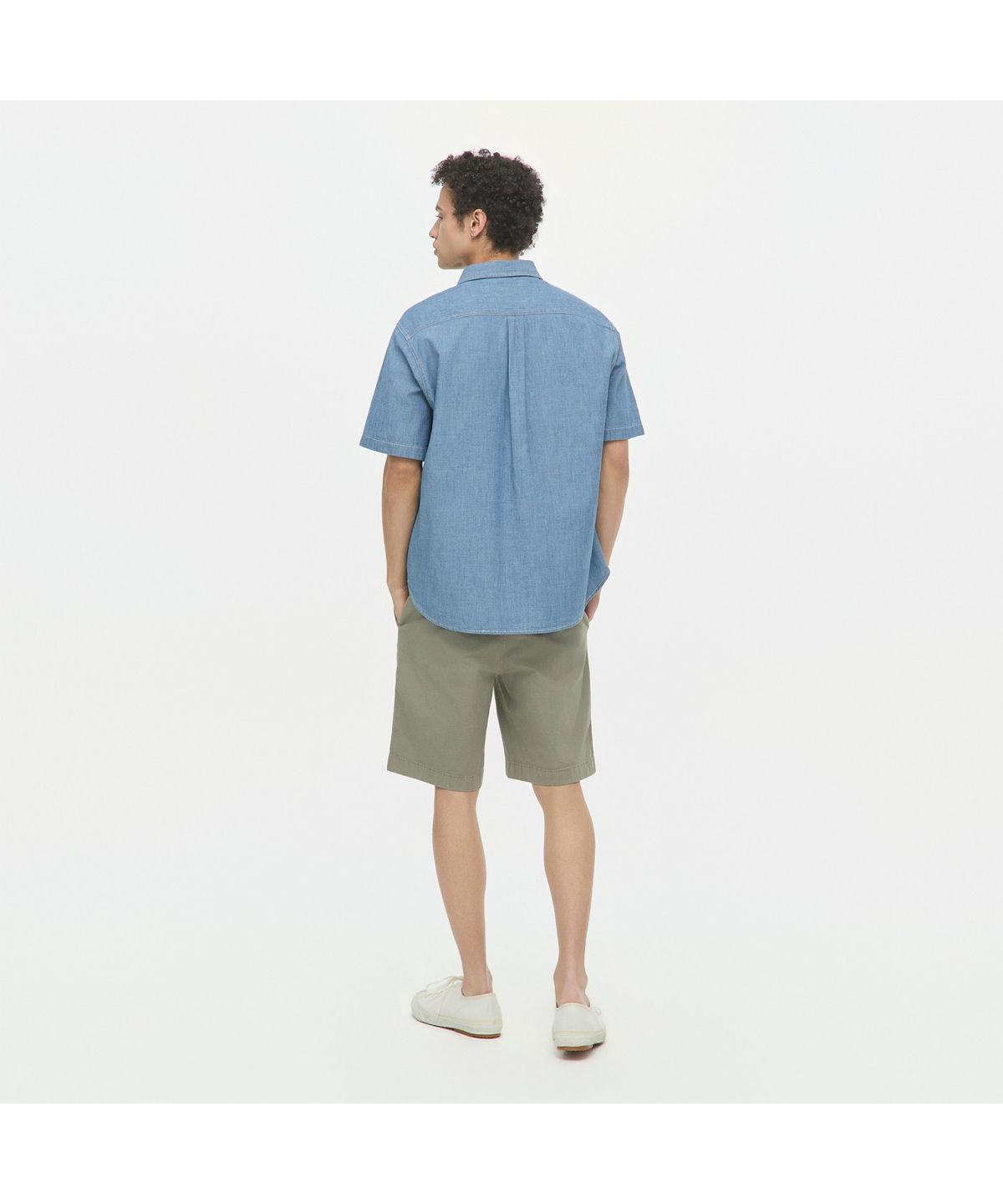 헨리코튼(HENRY COTTONS) 샴브레이 데님 반팔 셔츠 (릴렉스핏) AHSAM26501IND