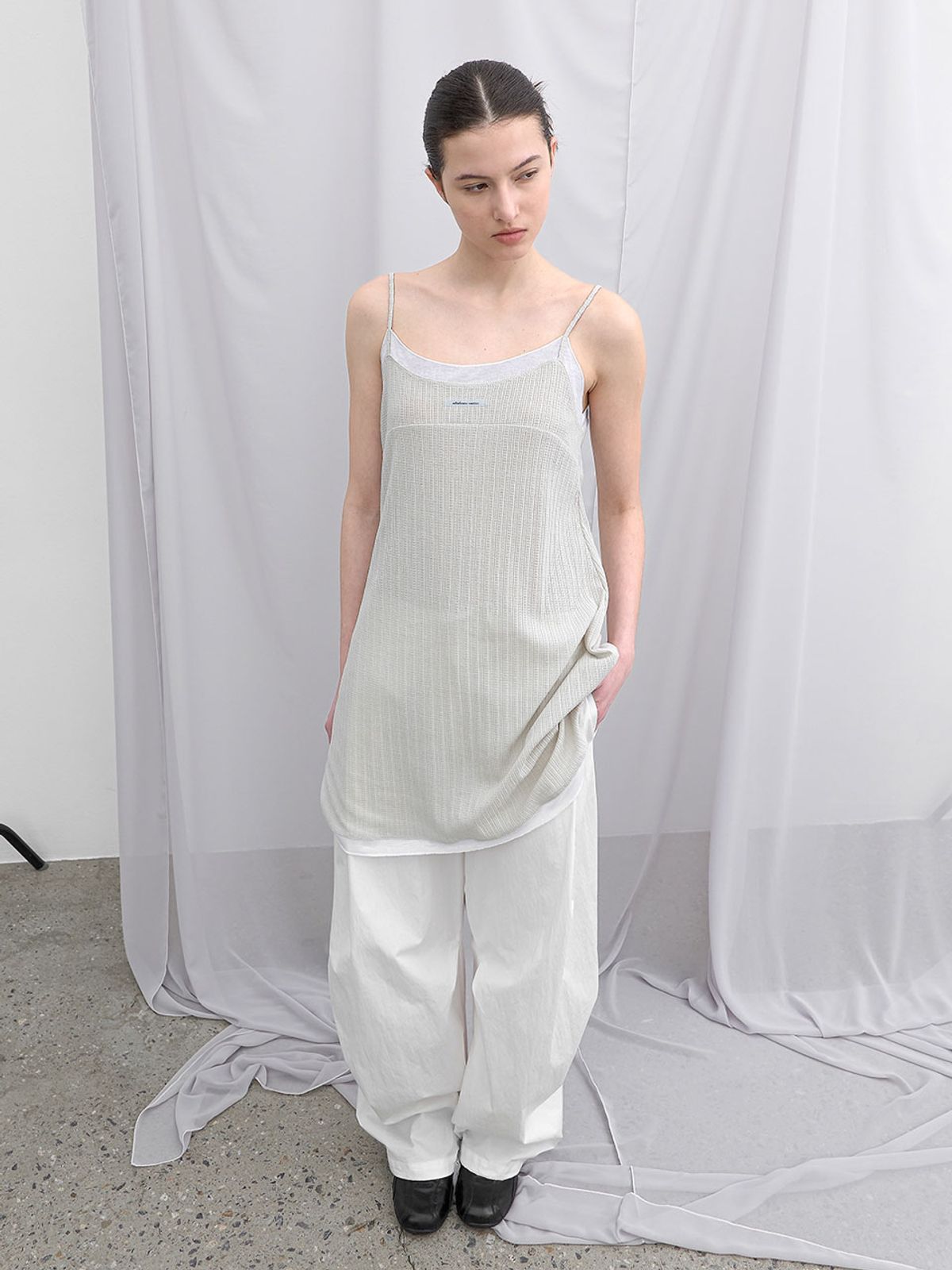 아틀리에 나인(ATELIER NAIN) AN SHEER JERSEY MINI DRESS (OP-6340)