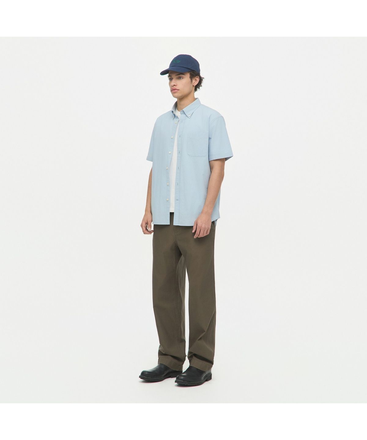 헨리코튼(HENRY COTTONS) 반팔 시어서커 셔츠 (레귤러핏) AHSAM26511BUL
