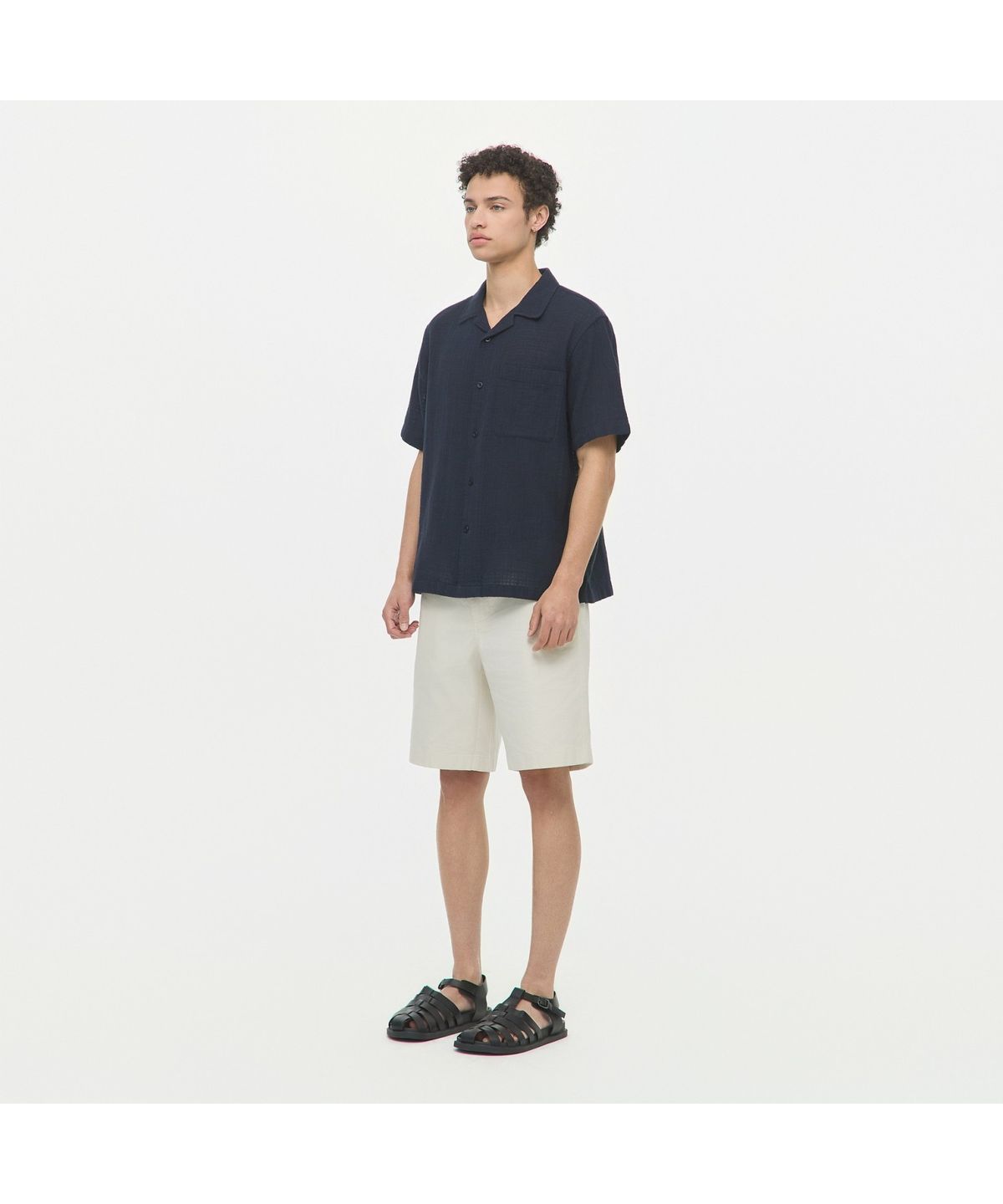 헨리코튼(HENRY COTTONS) [Imported Fabric] 마레(Mare) 오픈 카라 셔츠 AHSAM26651NYX