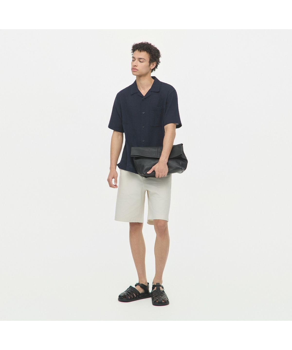 헨리코튼(HENRY COTTONS) [Imported Fabric] 마레(Mare) 오픈 카라 셔츠 AHSAM26651NYX