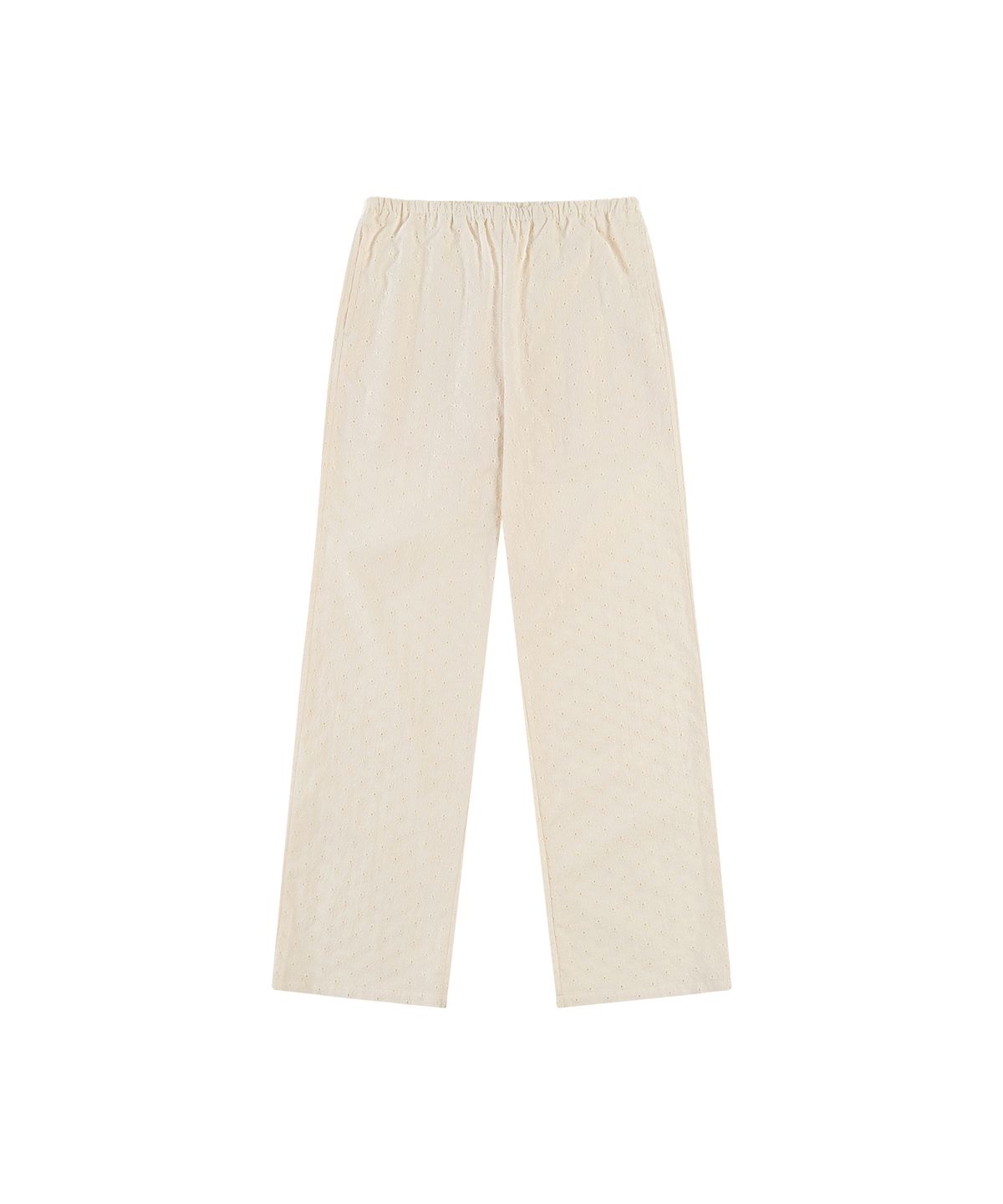반원 아틀리에(VANONE ATELIER) P3301 플라워 엠브로이더리 팬츠_Cream