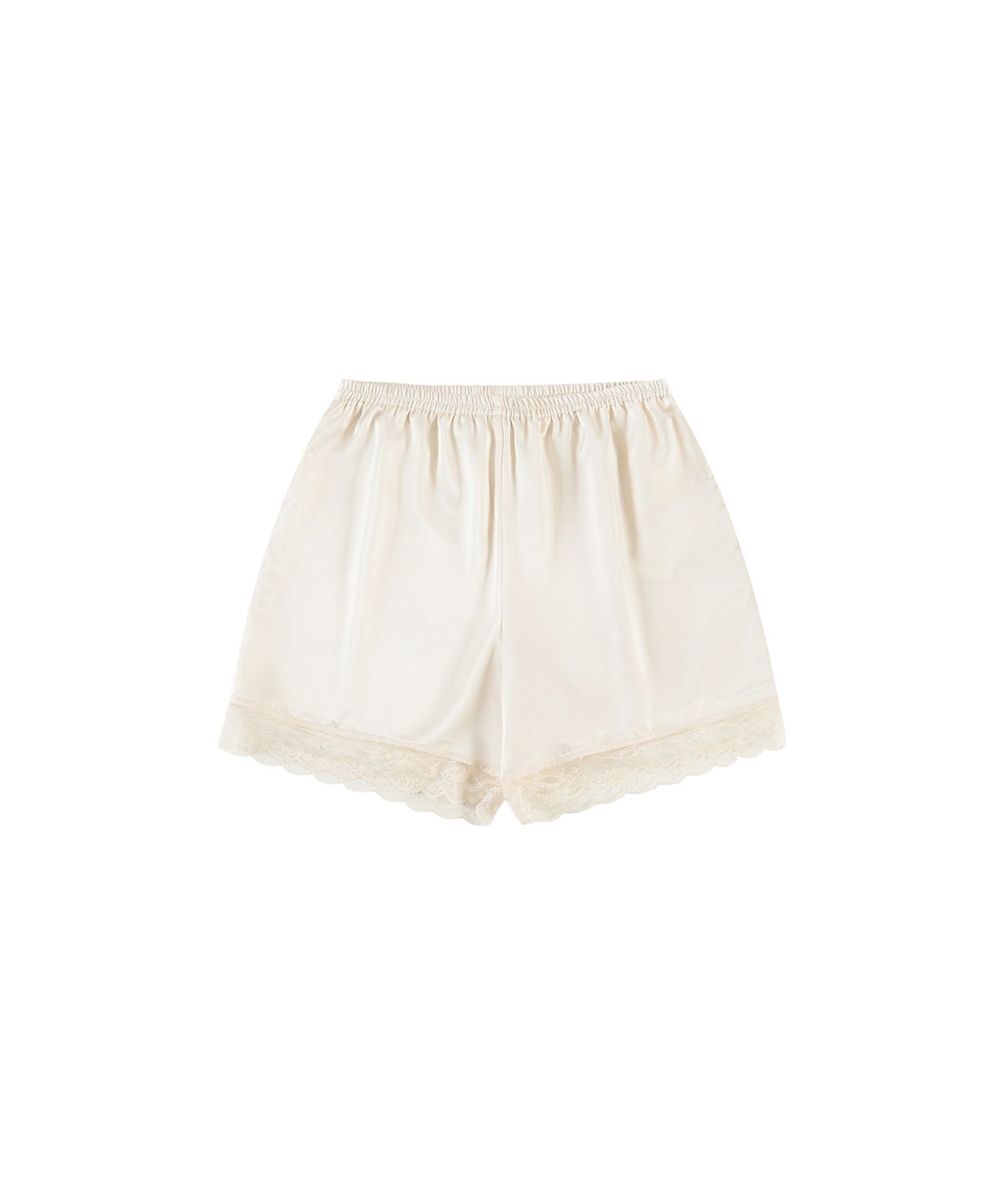 반원 아틀리에(VANONE ATELIER) P3308 레이스 실키 쇼츠_Cream
