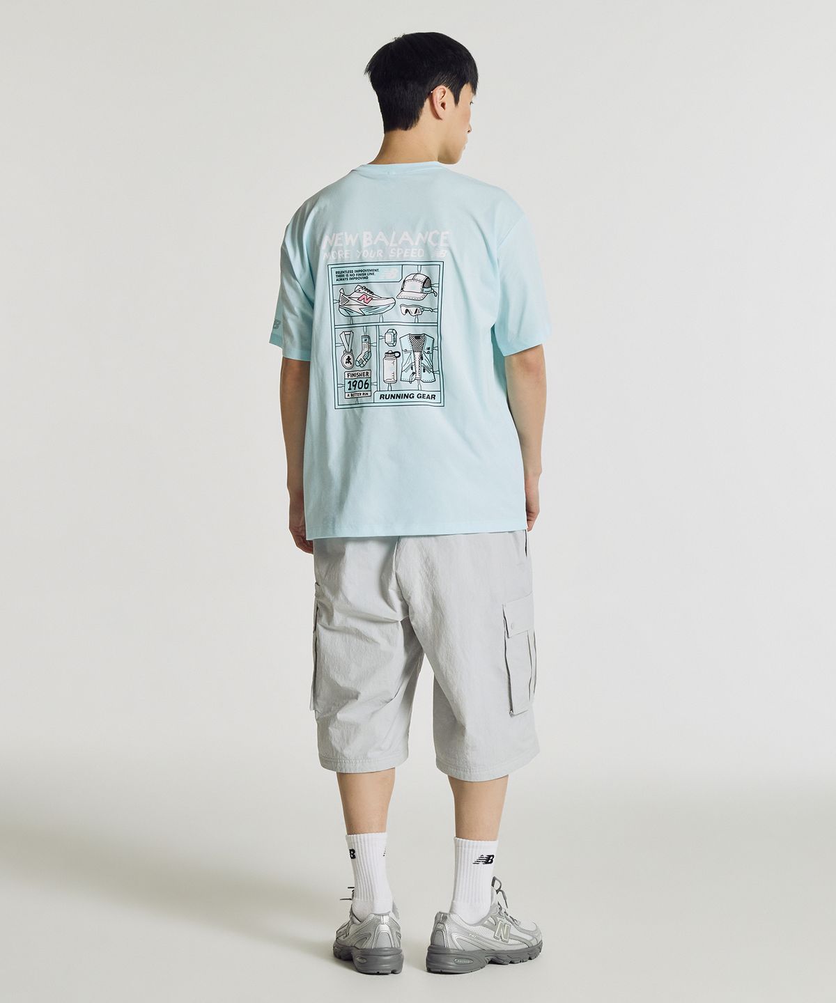 뉴발란스(NEW BALANCE) NBNEG25613 / UNI FROZEN 픽토그램 반팔티 (L/BLUE)
