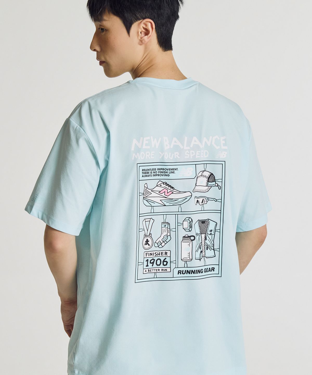 뉴발란스(NEW BALANCE) NBNEG25613 / UNI FROZEN 픽토그램 반팔티 (L/BLUE)
