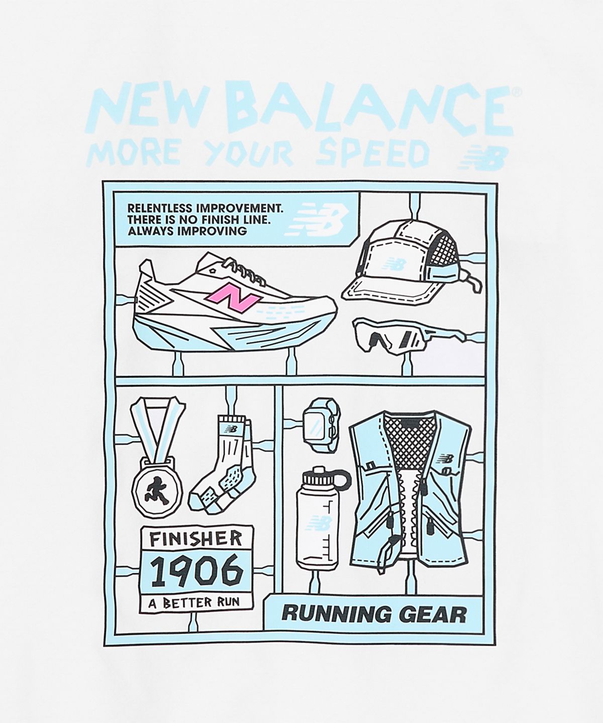 뉴발란스(NEW BALANCE) NBNEG35613 / UNI FROZEN 픽토그램 반팔티 (WHITE)