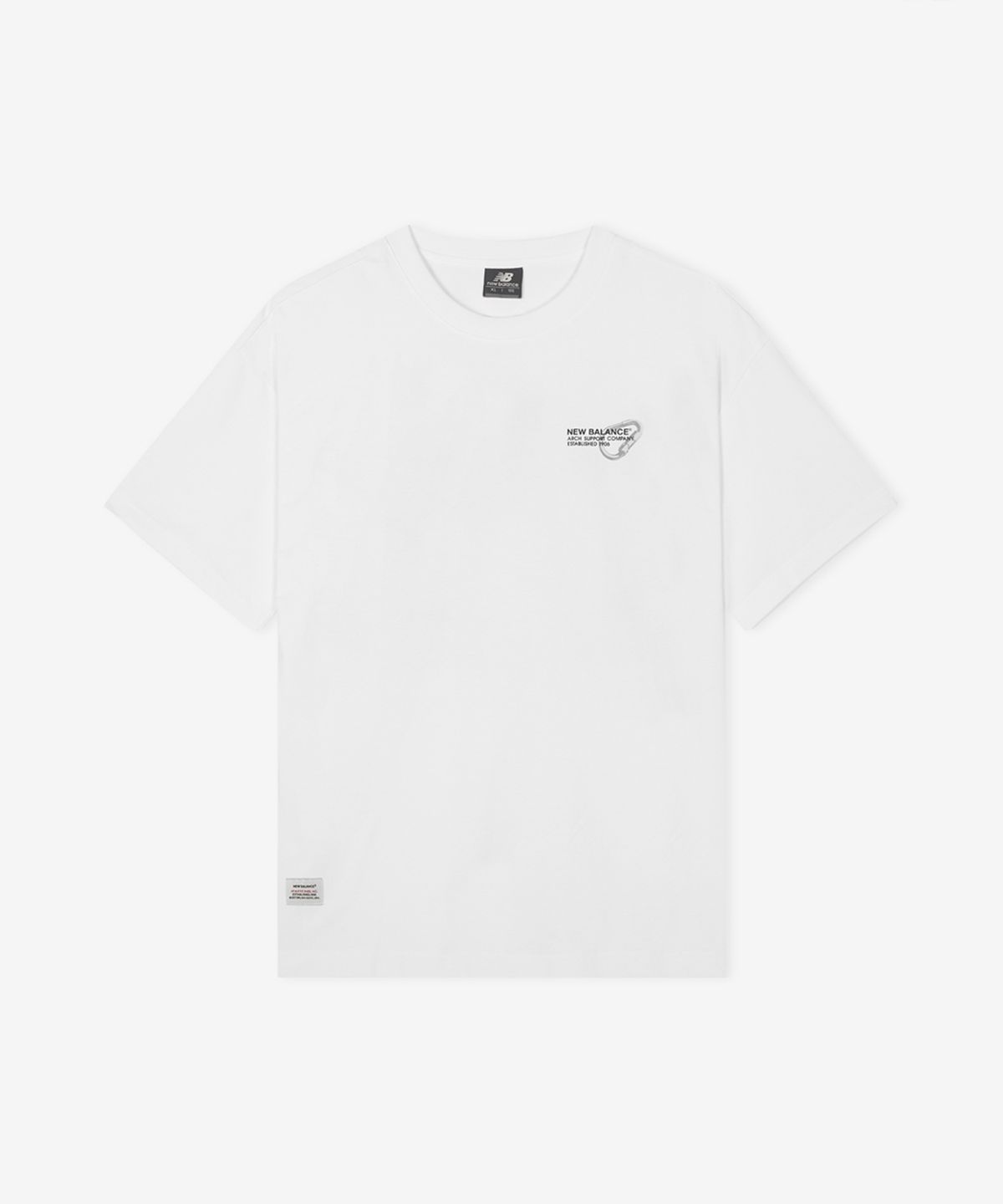 뉴발란스(NEW BALANCE) NBNEG21543 / UNI 트랙 클럽 카라비너 그래픽 반팔티 (WHTIE)