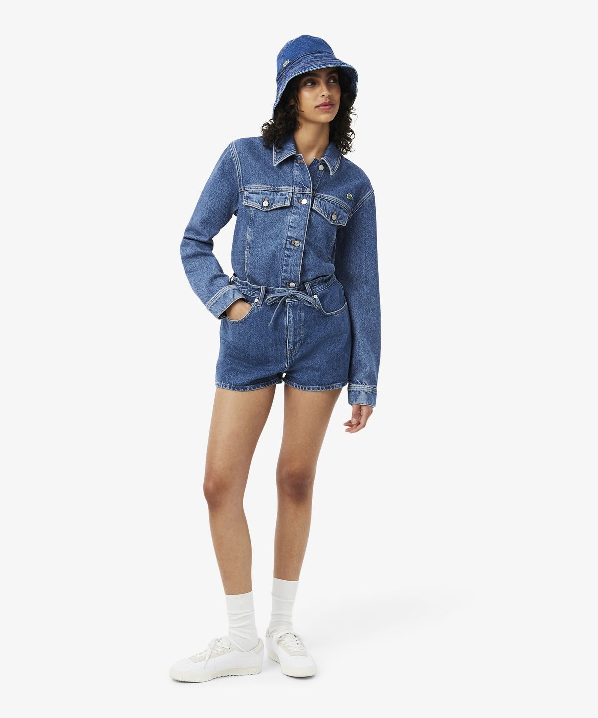 라코스테(LACOSTE) 여성 데님 스트링 쇼츠 FF0199-56G 36L