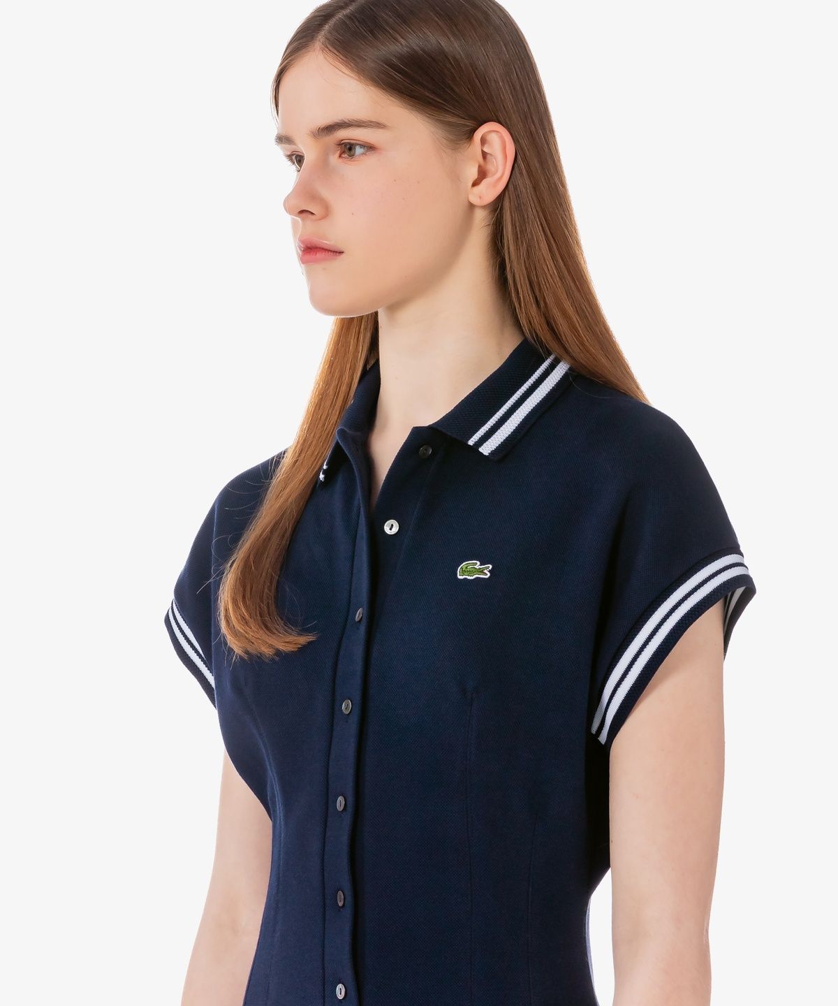 라코스테(LACOSTE) 여성 MIF 스트라이프 카라 점프수트 EF2431-56G 525