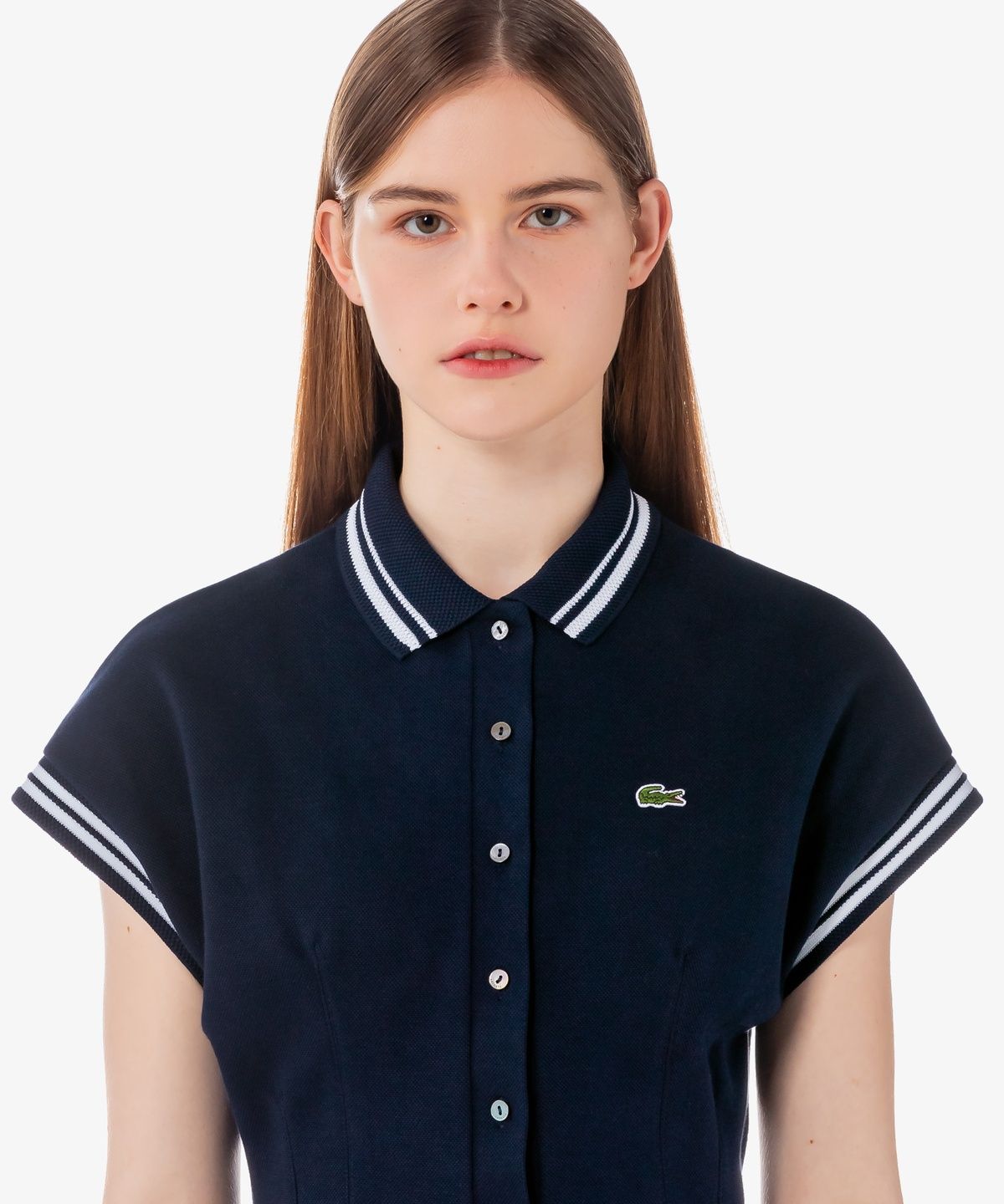라코스테(LACOSTE) 여성 MIF 스트라이프 카라 점프수트 EF2431-56G 525