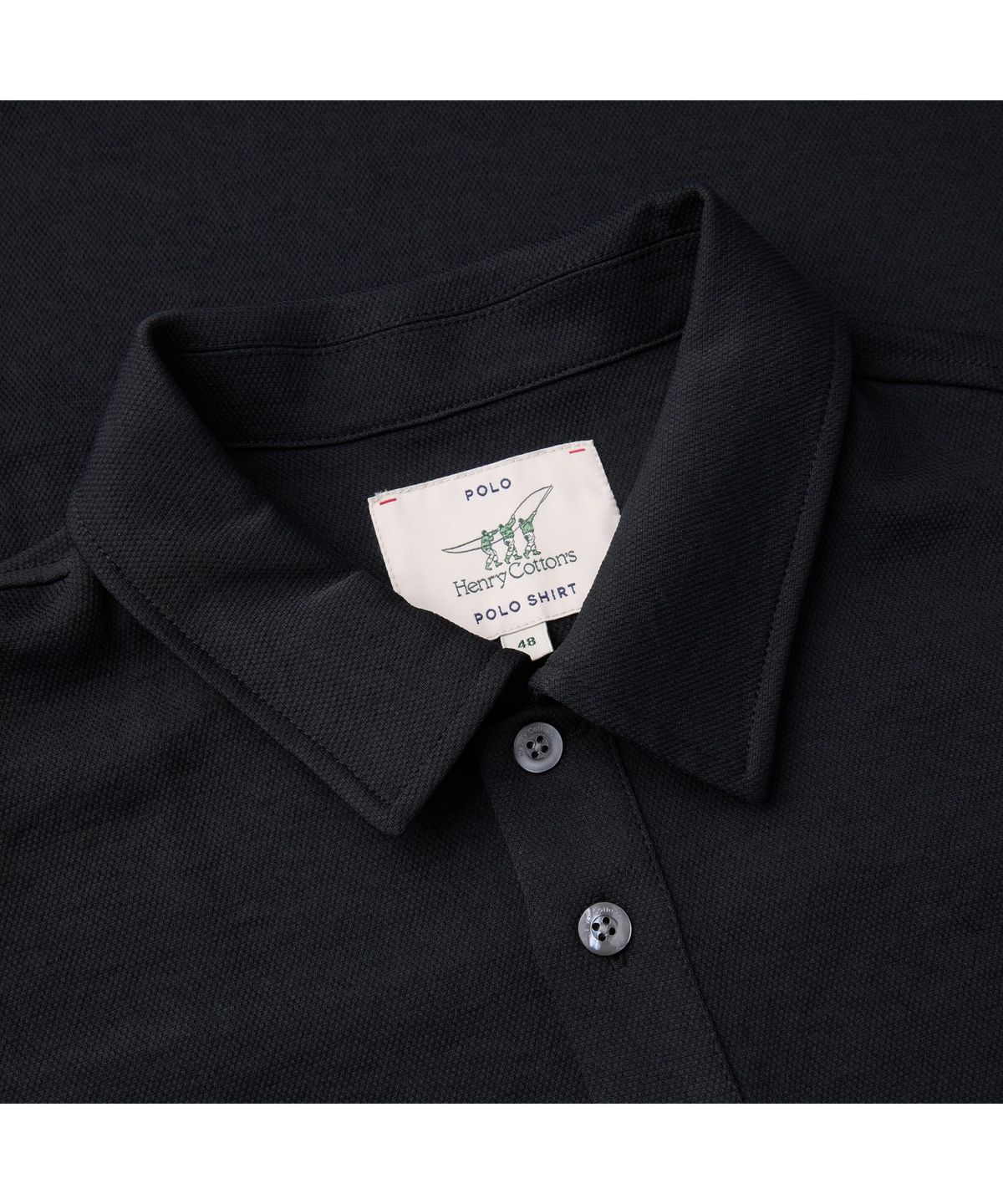헨리코튼(HENRY COTTONS) [Imported  Fabric] 우븐 카라 반팔 티셔츠 AHTAM26401BKX