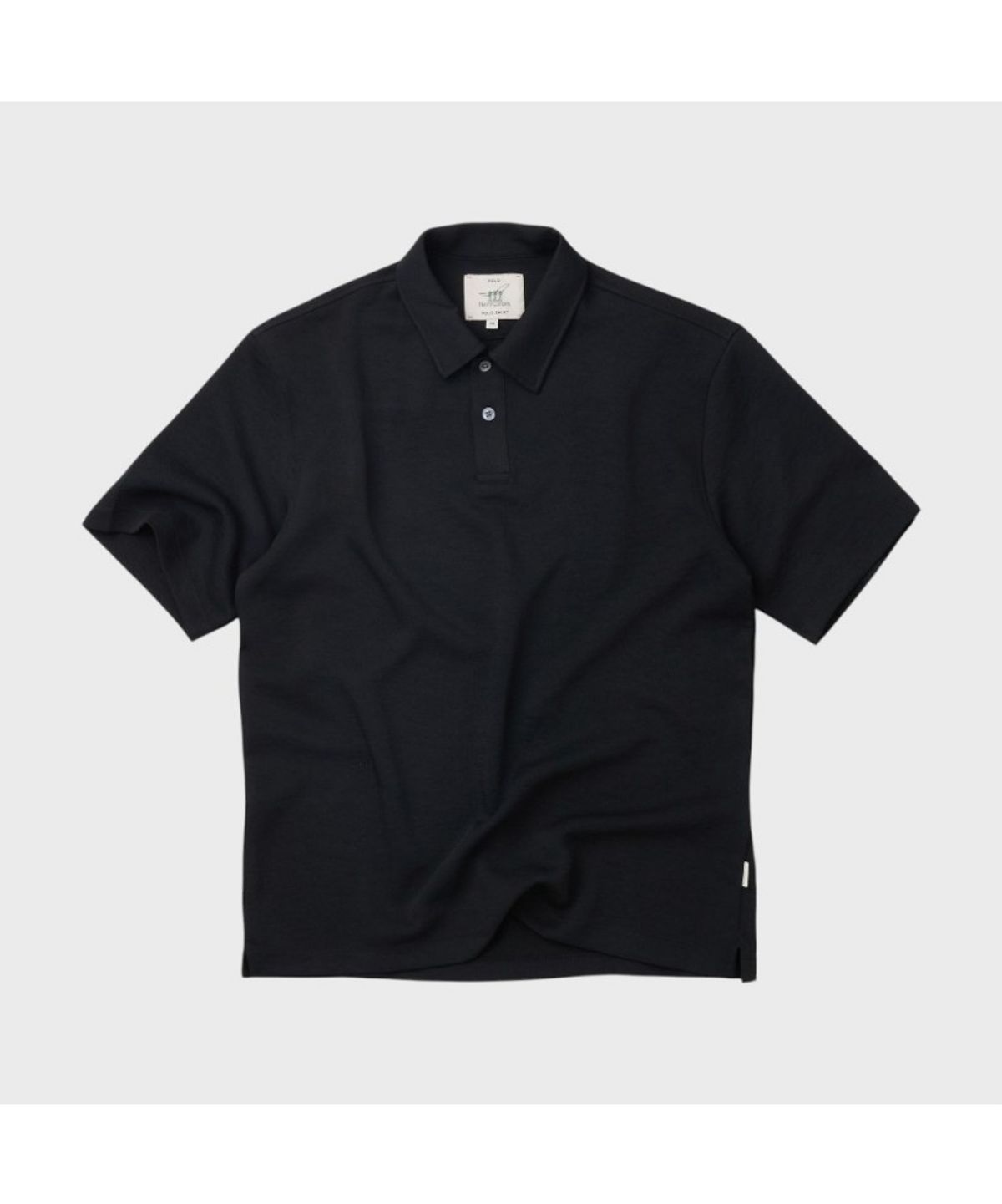 헨리코튼(HENRY COTTONS) [Imported  Fabric] 우븐 카라 반팔 티셔츠 AHTAM26401BKX