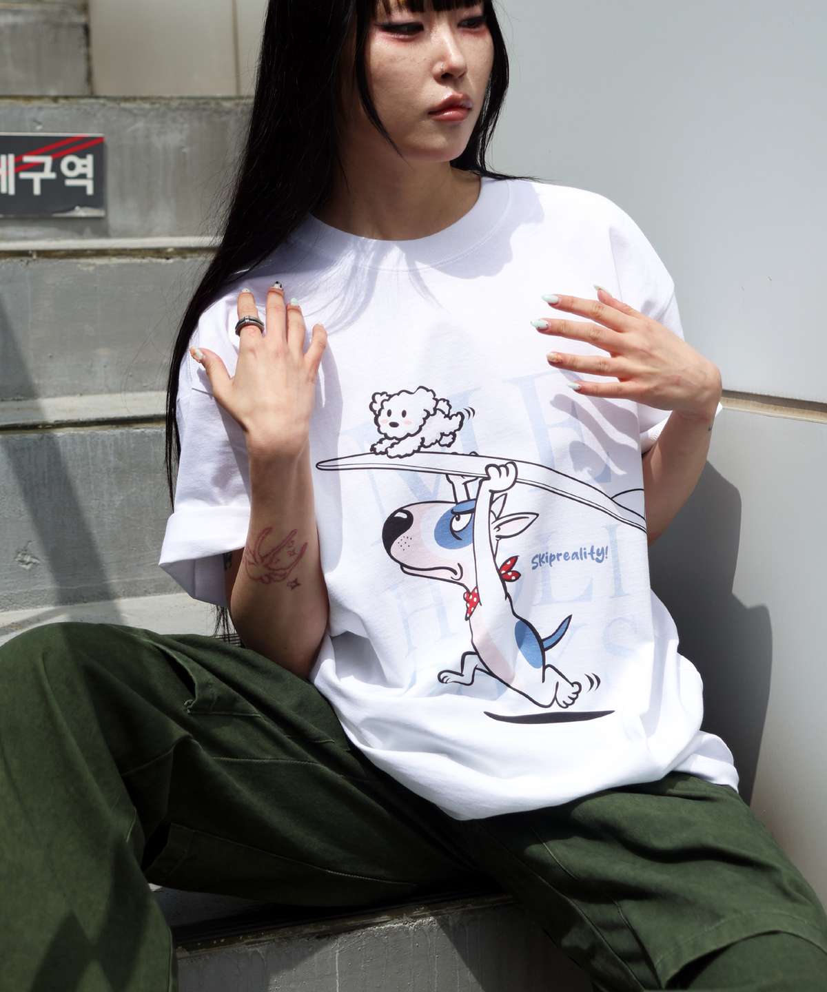 커버라이즈(COVERIZE) 써핑_BULL TREEIER  캐릭터 티셔츠