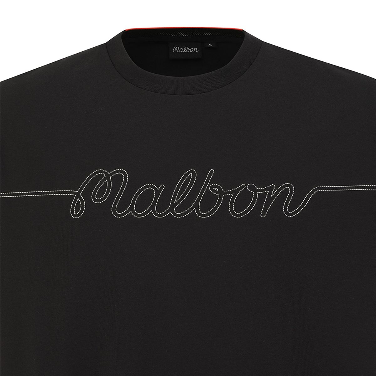 말본 골프(MALBON GOLF) 버킷 스티치 유니 라운드 티셔츠 BLACK