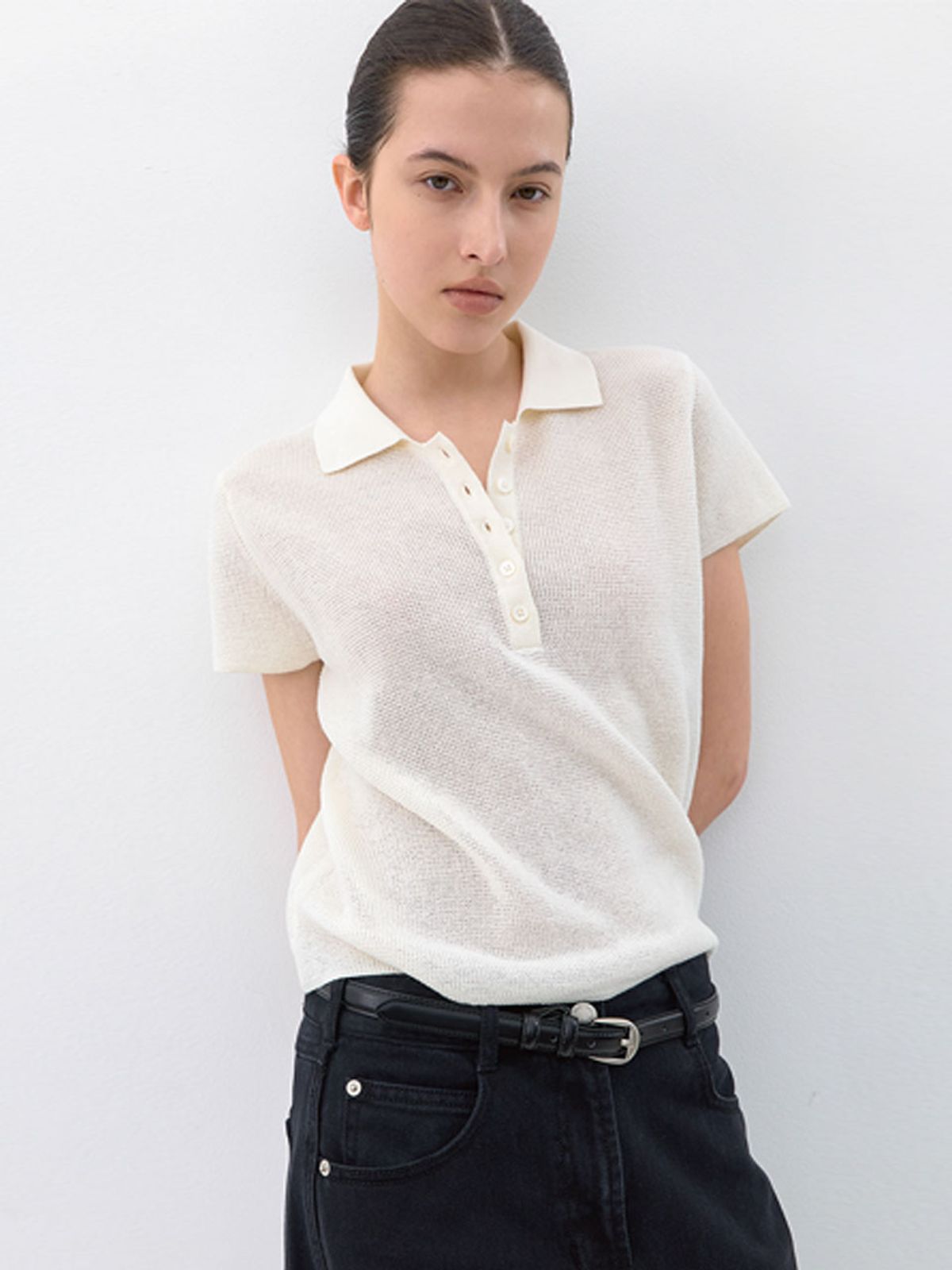 아틀리에 나인(ATELIER NAIN) AN ESSENTIAL WAFFLE COLLAR KNIT (T-7251)