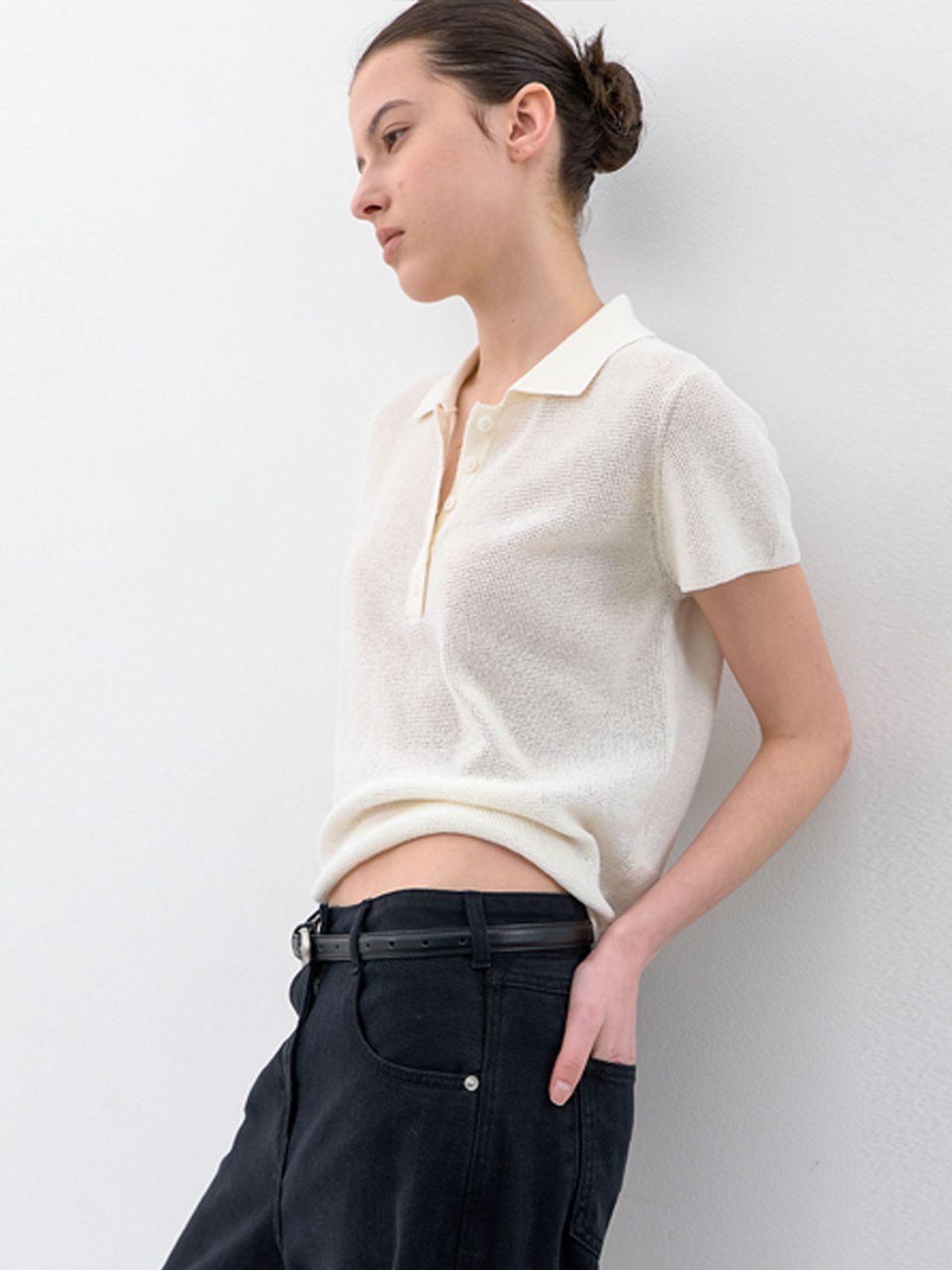 아틀리에 나인(ATELIER NAIN) AN ESSENTIAL WAFFLE COLLAR KNIT (T-7251)