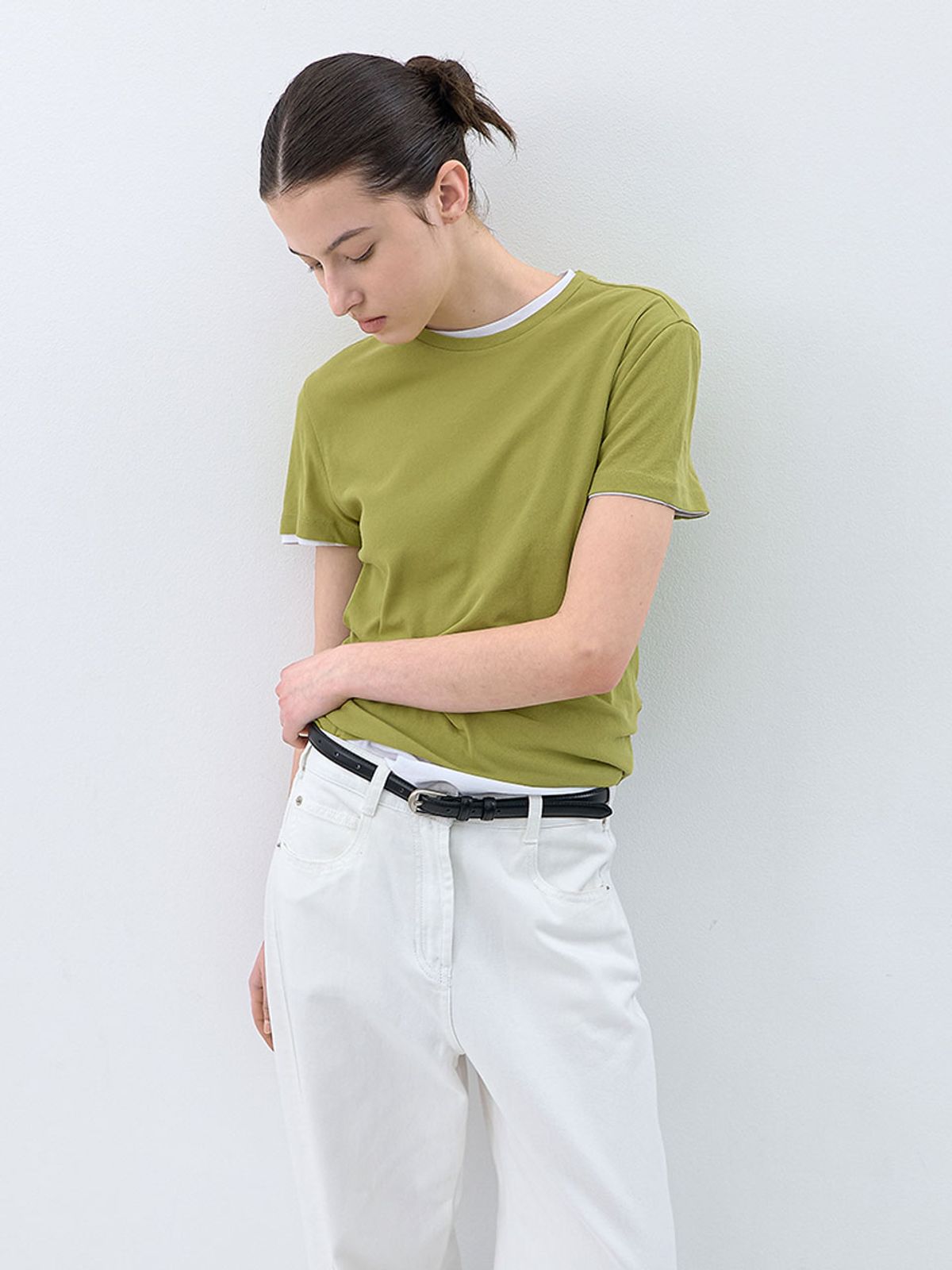 아틀리에 나인(ATELIER NAIN) AN SHEER HALF SLEEVE TEE (T-7210)