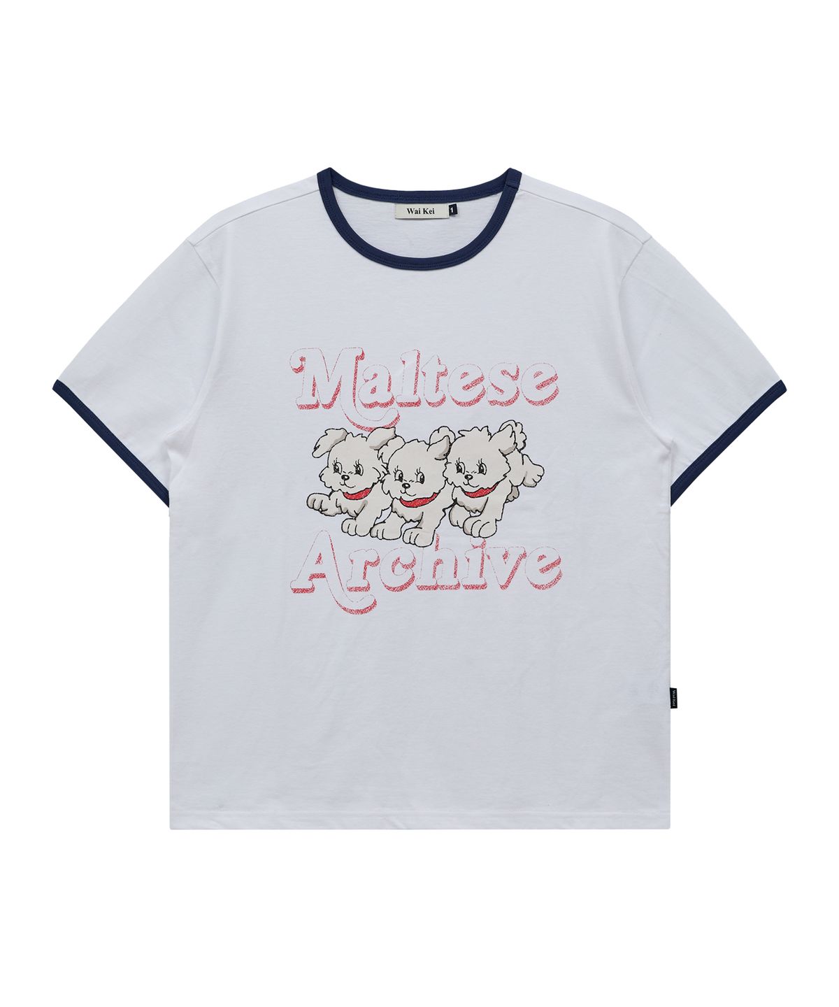 와이케이(WAIKEI) 말티즈 아카이브 링거 반팔티셔츠 Ver.2 화이트