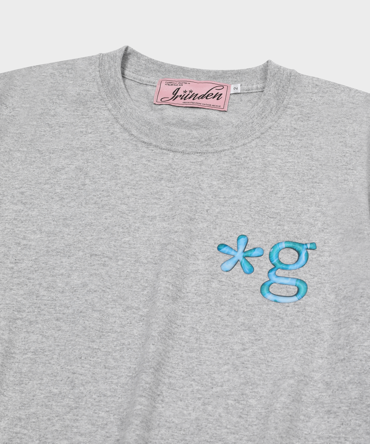 글런든(GRUNDEN) TURQUOISE LOGO T-SHIRT (MELANGE GREY)