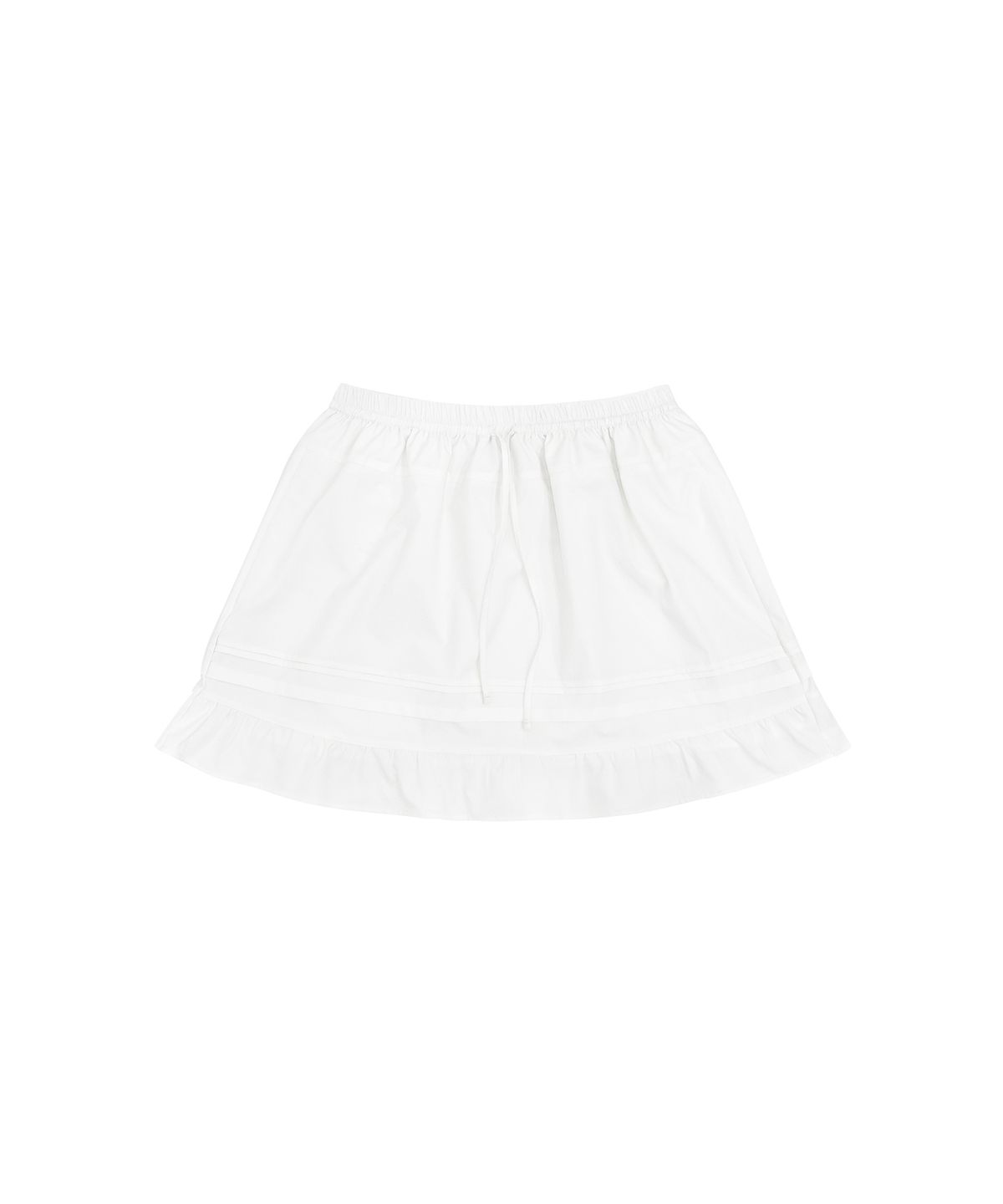 반원 아틀리에(VANONE ATELIER) P3316 셔링 티어드 미니 스커트_White