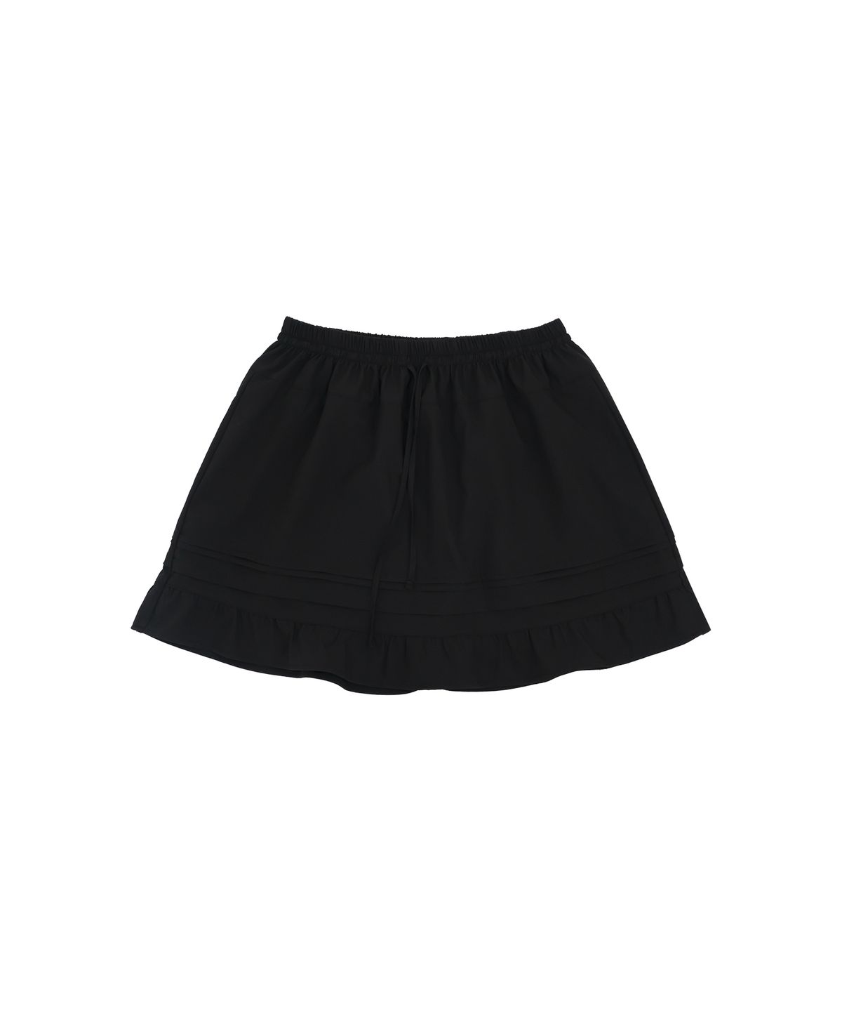반원 아틀리에(VANONE ATELIER) P3316 셔링 티어드 미니 스커트_Black