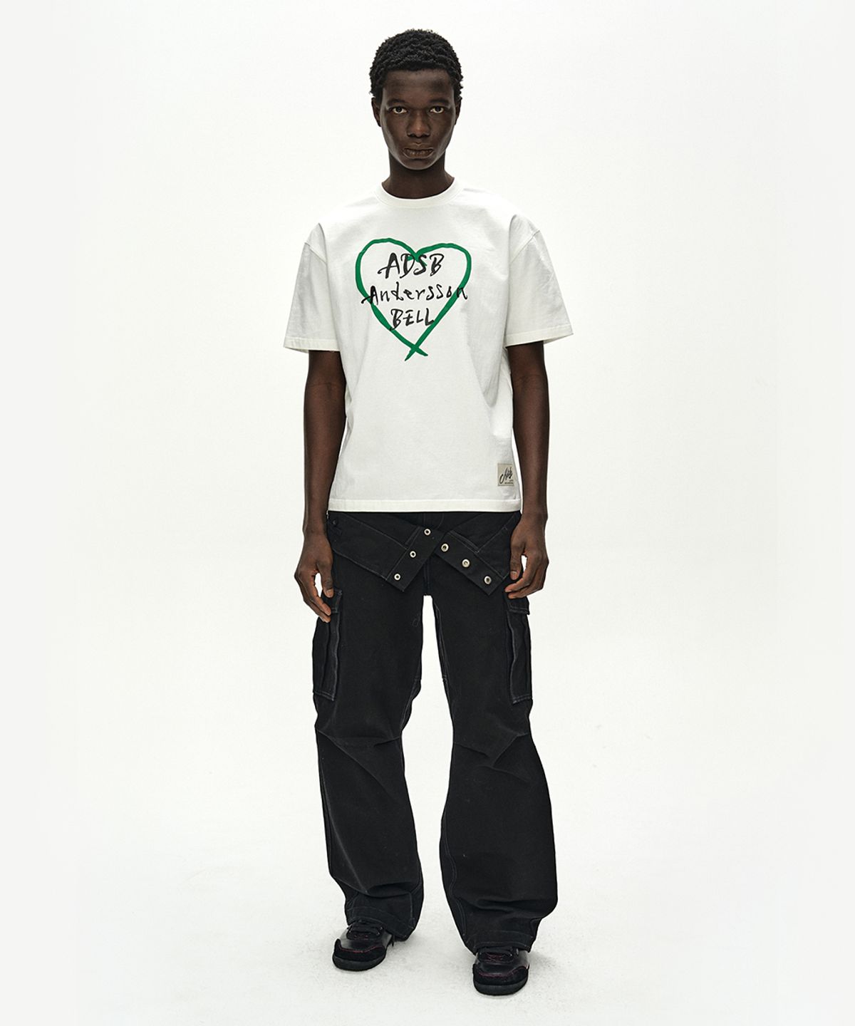 앤더슨벨(ADSB ANDERSSON BELL) UNISEX HEART KELLY LOGO T-SHIRT atb1682u(WHITE/GREEN)