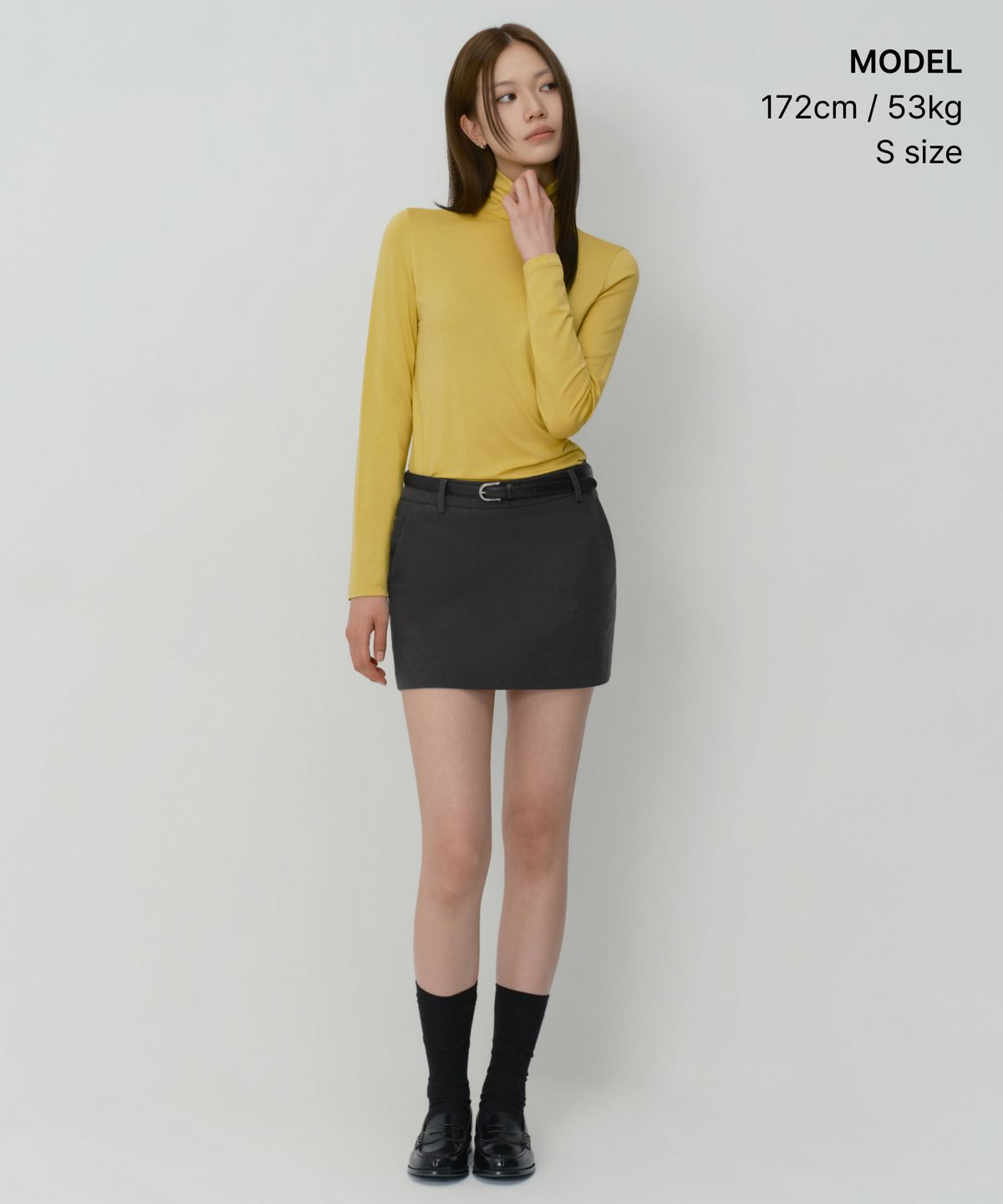 무신사 스탠다드 우먼(MUSINSA STANDARD WOMAN) 우먼즈 텐셀 슬림 터틀 넥 티셔츠 [머스타드]