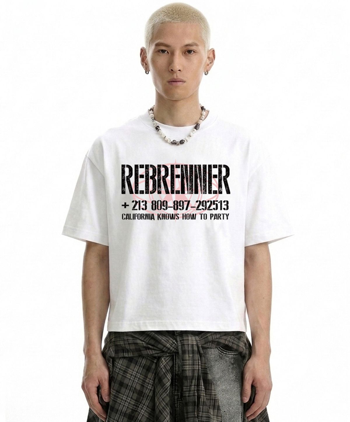 리브레너(REBRENNER) DTF 213 파티  쿨코튼 크롭 반팔티셔츠 화이트