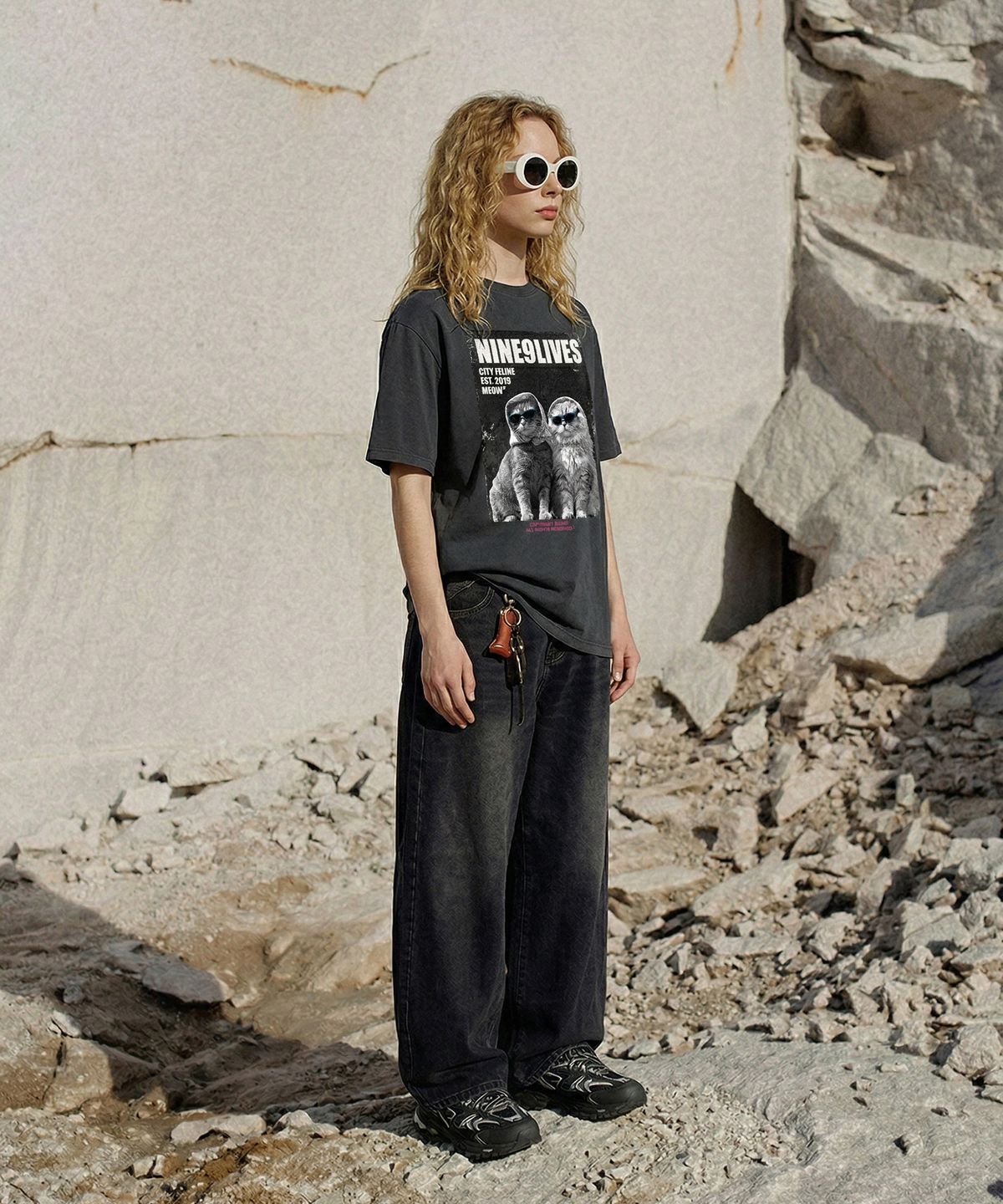 블로우(BLOW) PIGMENT_NINE9LIVES T-SHIRT [DEEP NAVY]