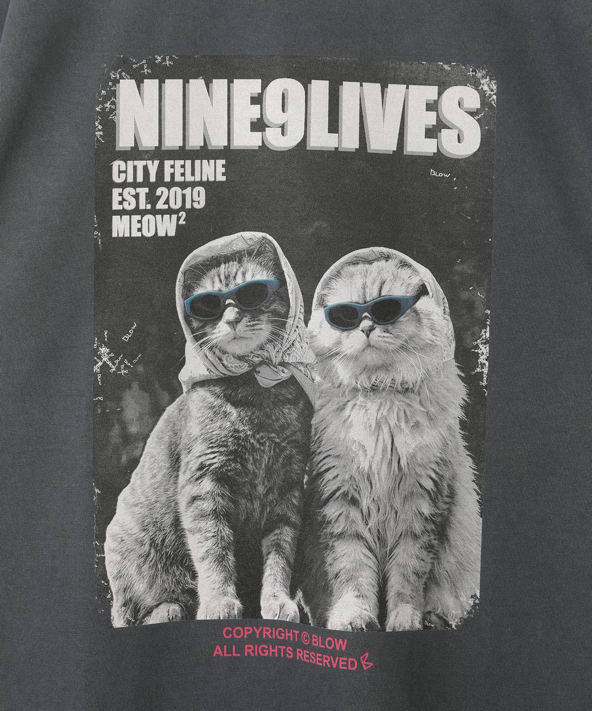 블로우(BLOW) PIGMENT_NINE9LIVES T-SHIRT [DEEP NAVY]