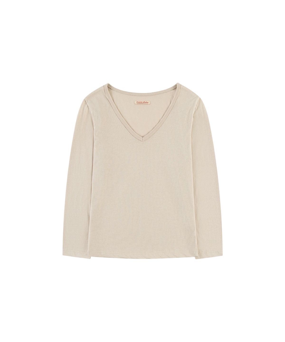 반원 아틀리에(VANONE ATELIER) A3596 브이넥 쓰리 쿼터 슬리브_Light beige